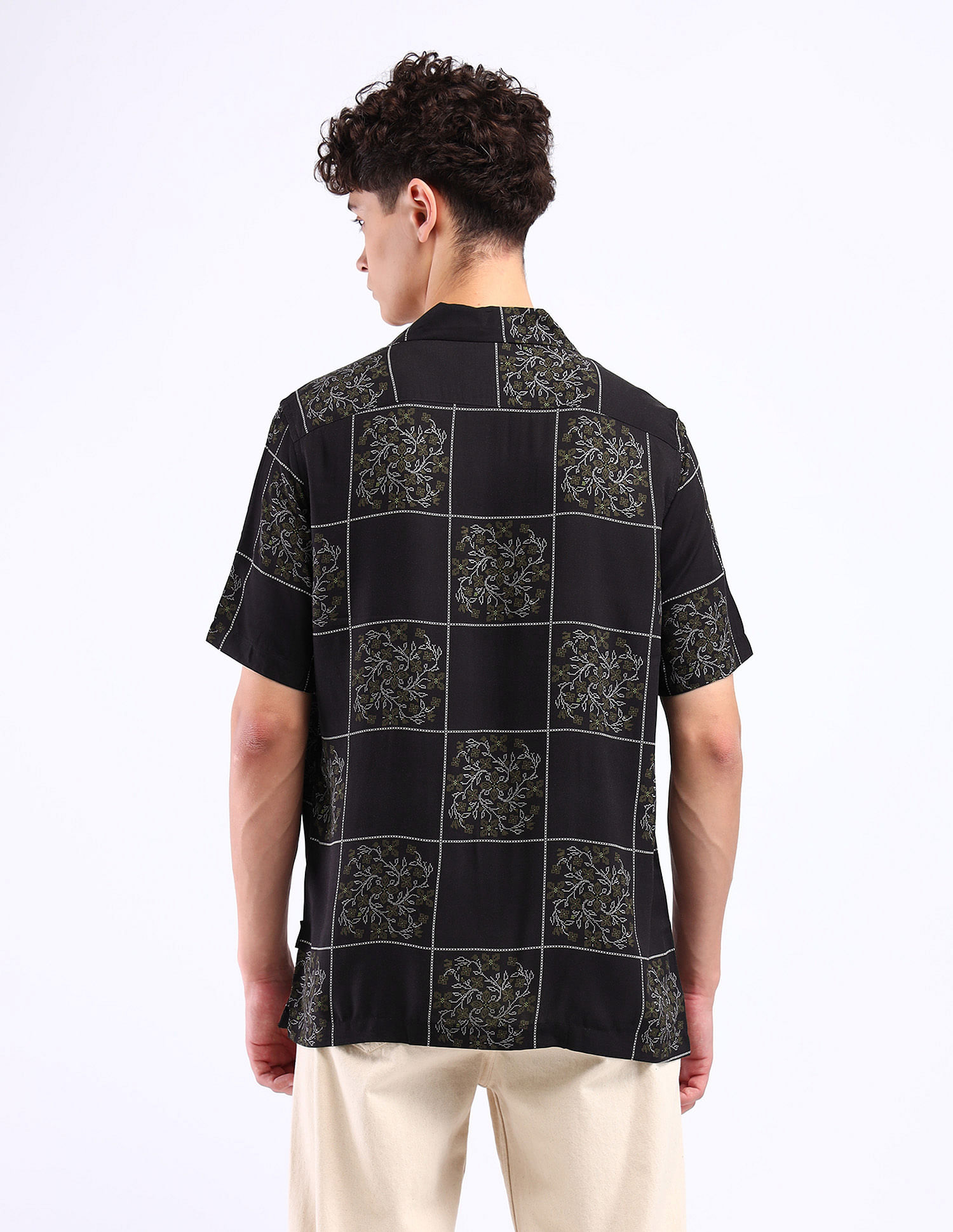 Flying Machine Cuban Collar Cotton Shirt