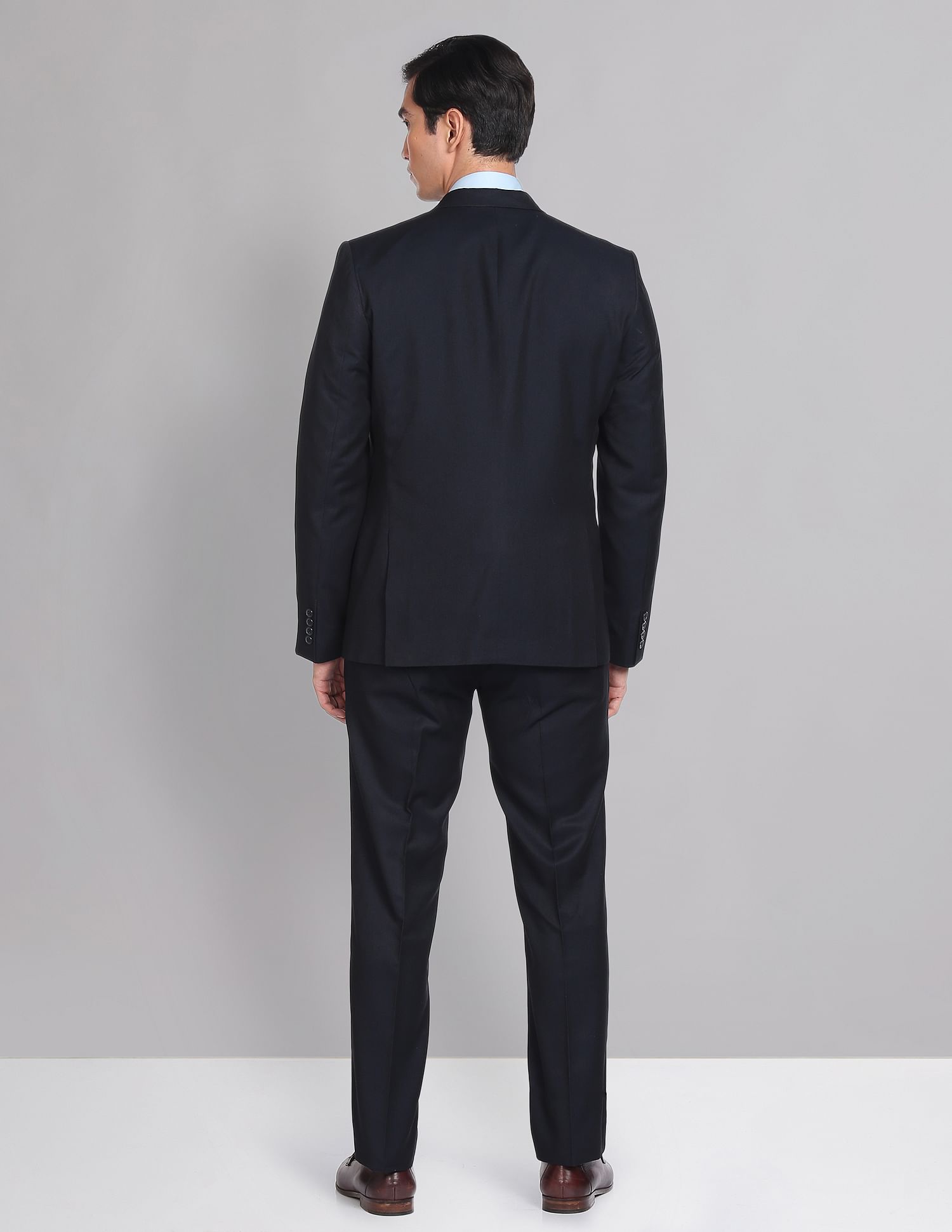 AD by Arvind Tailored Regular Fit Solid Two Piece Suit