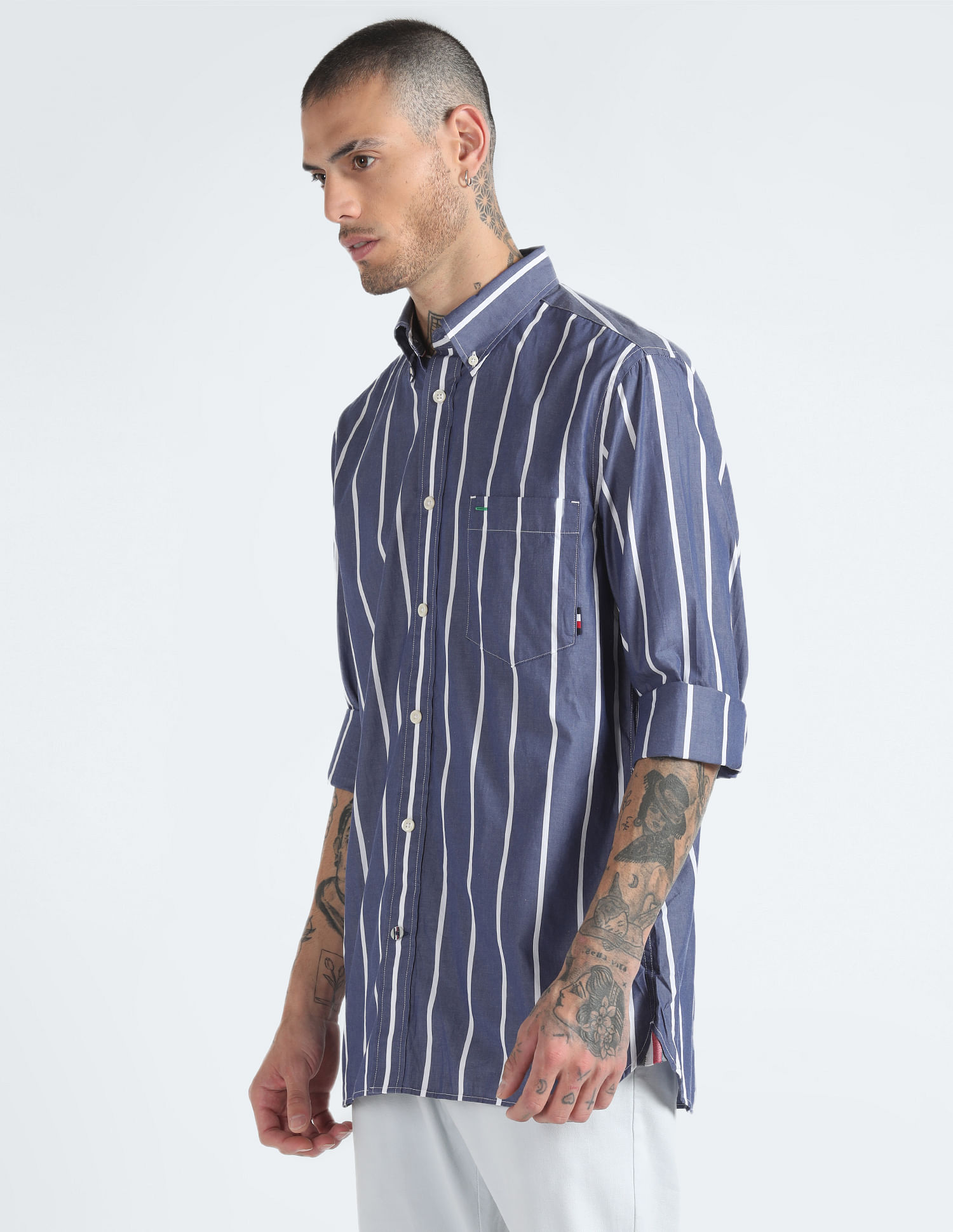 Tommy hilfiger pinstripe shirt new arrivals