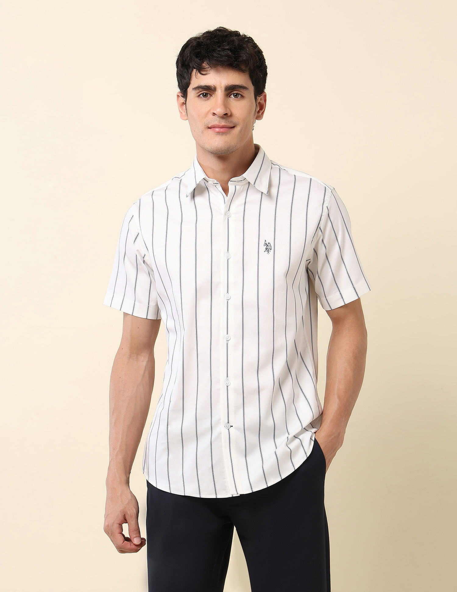U.S. Polo Assn. Vertical Striped Tailored Fit Shirt