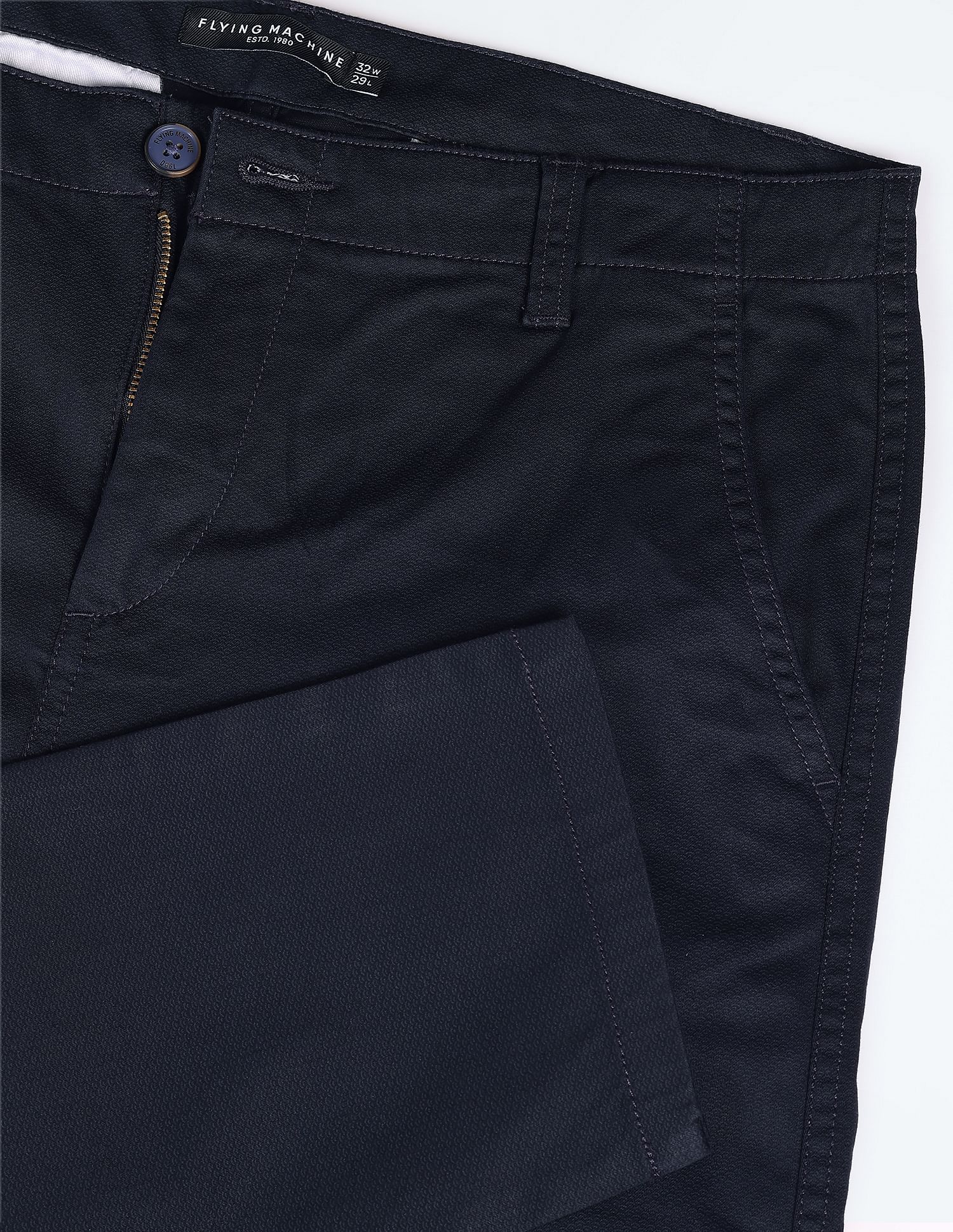 Flying Machine Twill Geometric Print Trousers