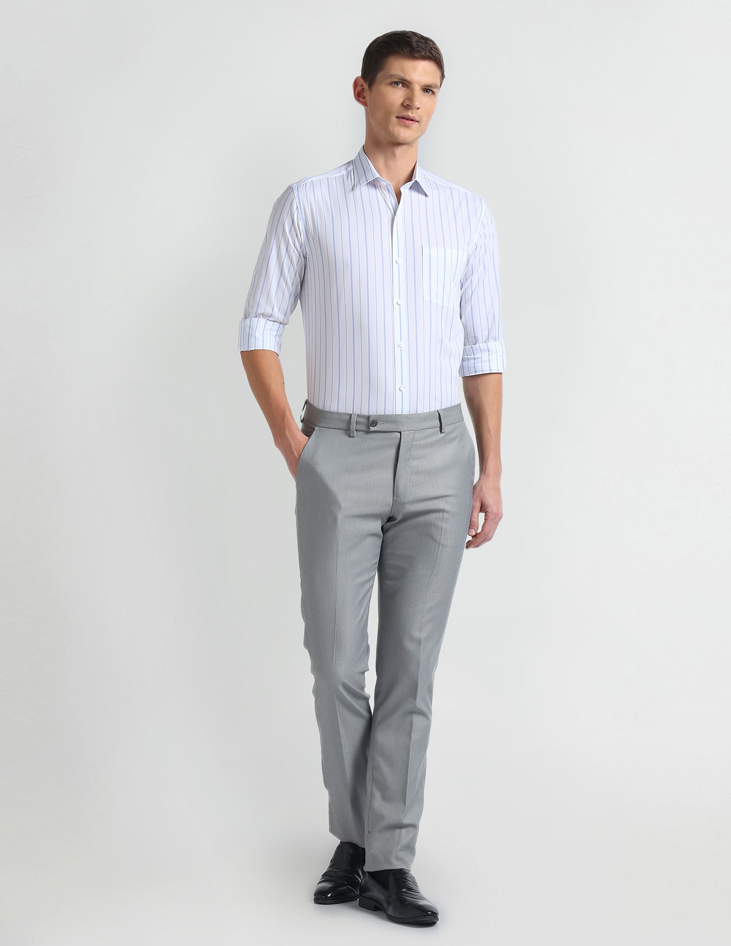 Arrow Pure Cotton Vertical Stripe Shirt