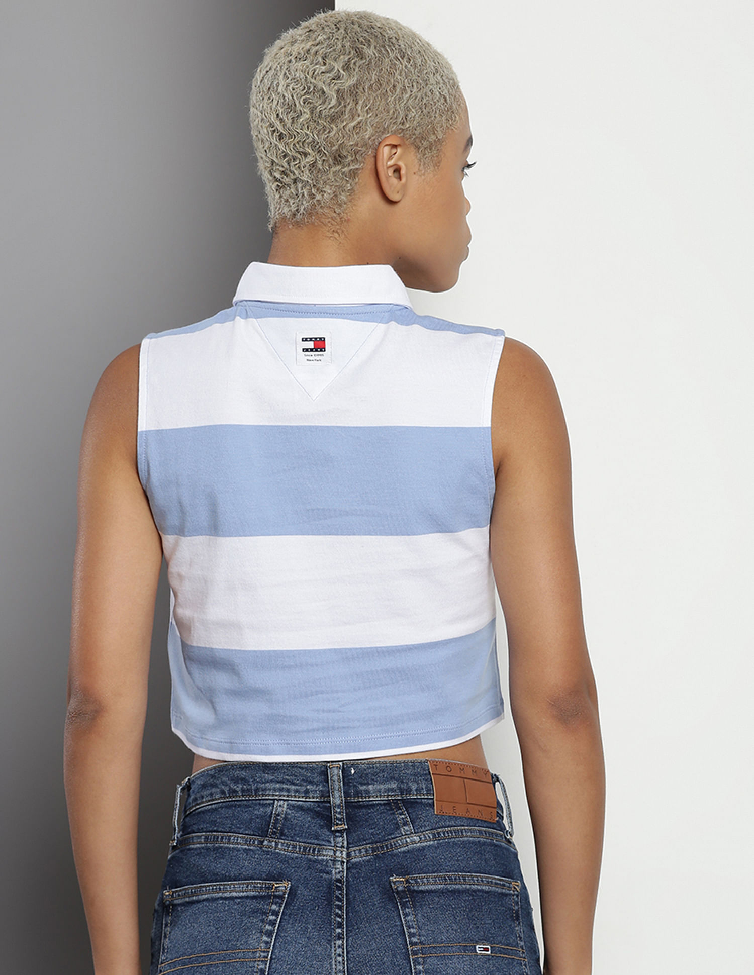 Tommy Hilfiger Letterman Stripe Cropped Top