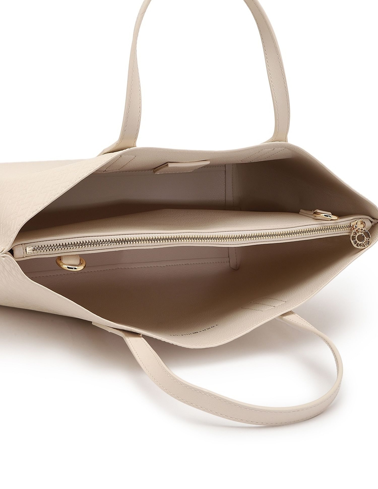 Tommy Hilfiger Logo Beige Pu Handbags