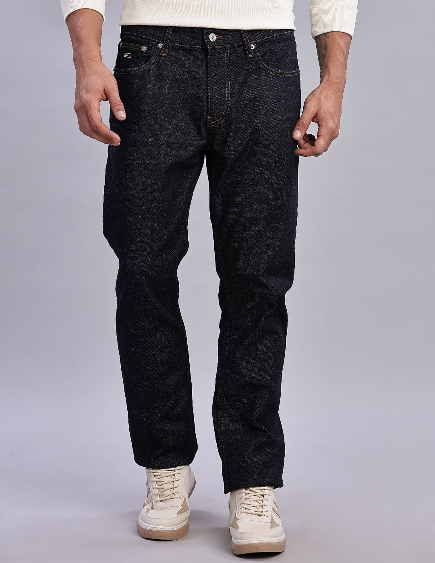 Tommy Hilfiger Light Washed Slim Fit Mid Rise Jeans