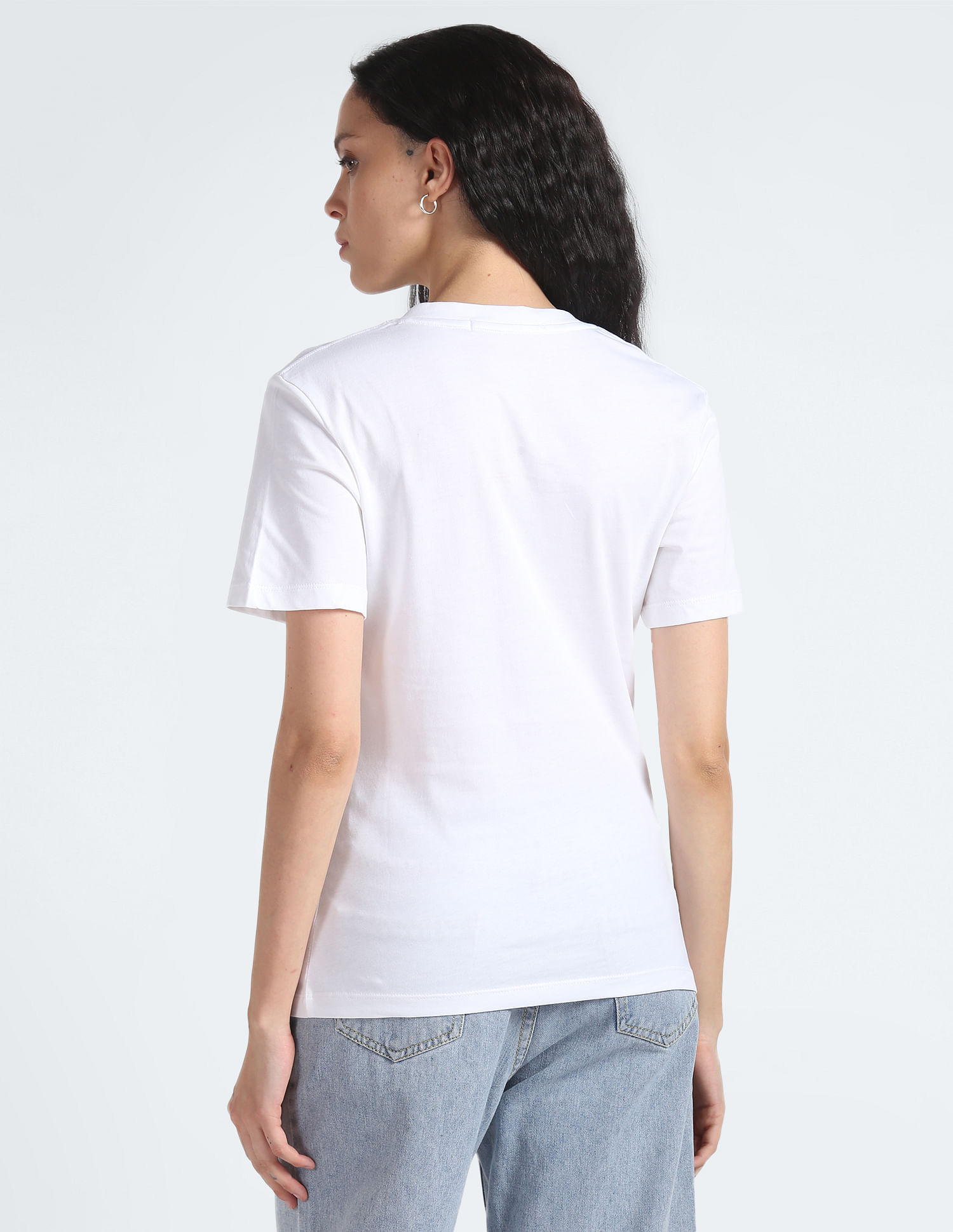 Micro Fit T-Shirt Logo Klein V-Neck Slim Buy Calvin Jeans