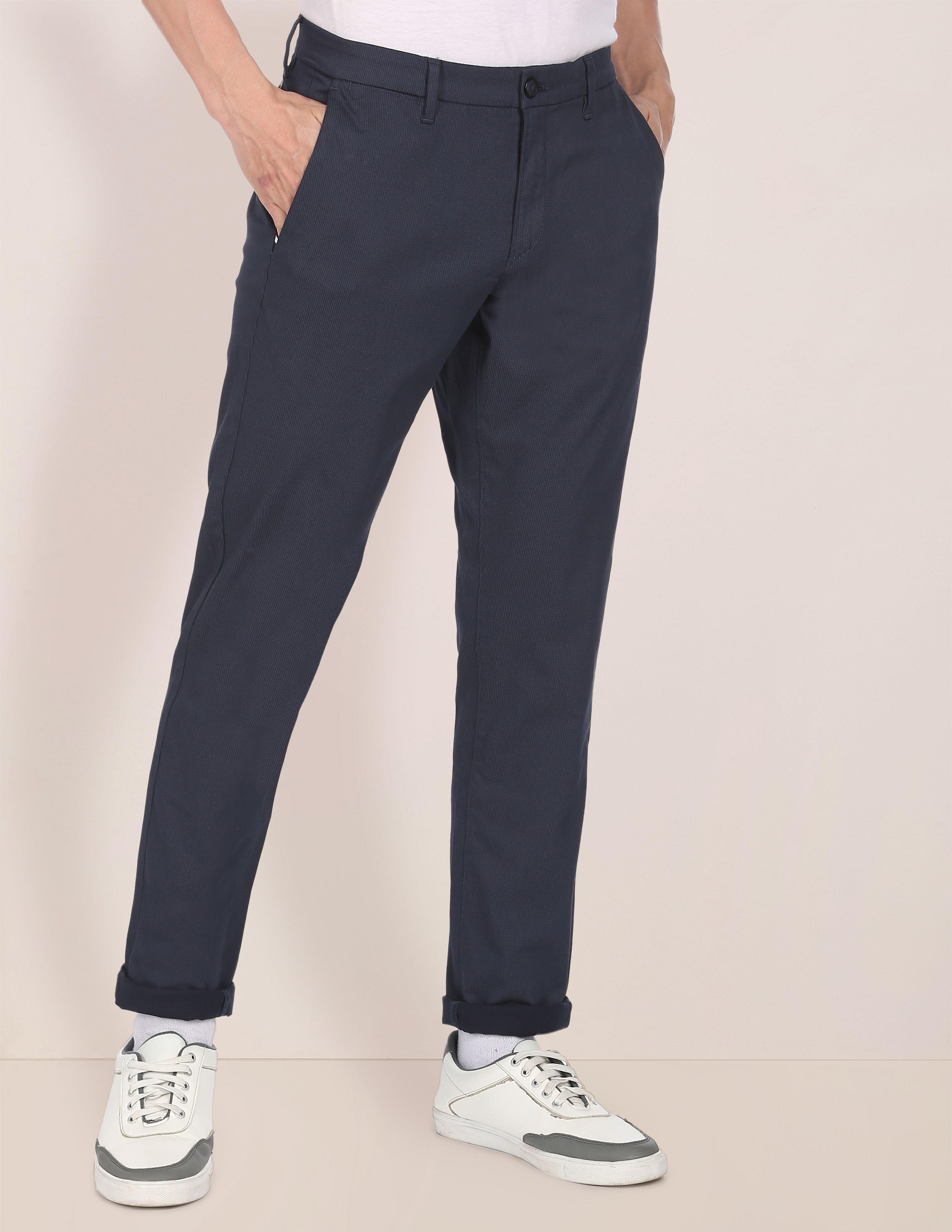 U.S. Polo Assn. Printed Austin Trim Fit Casual Trousers