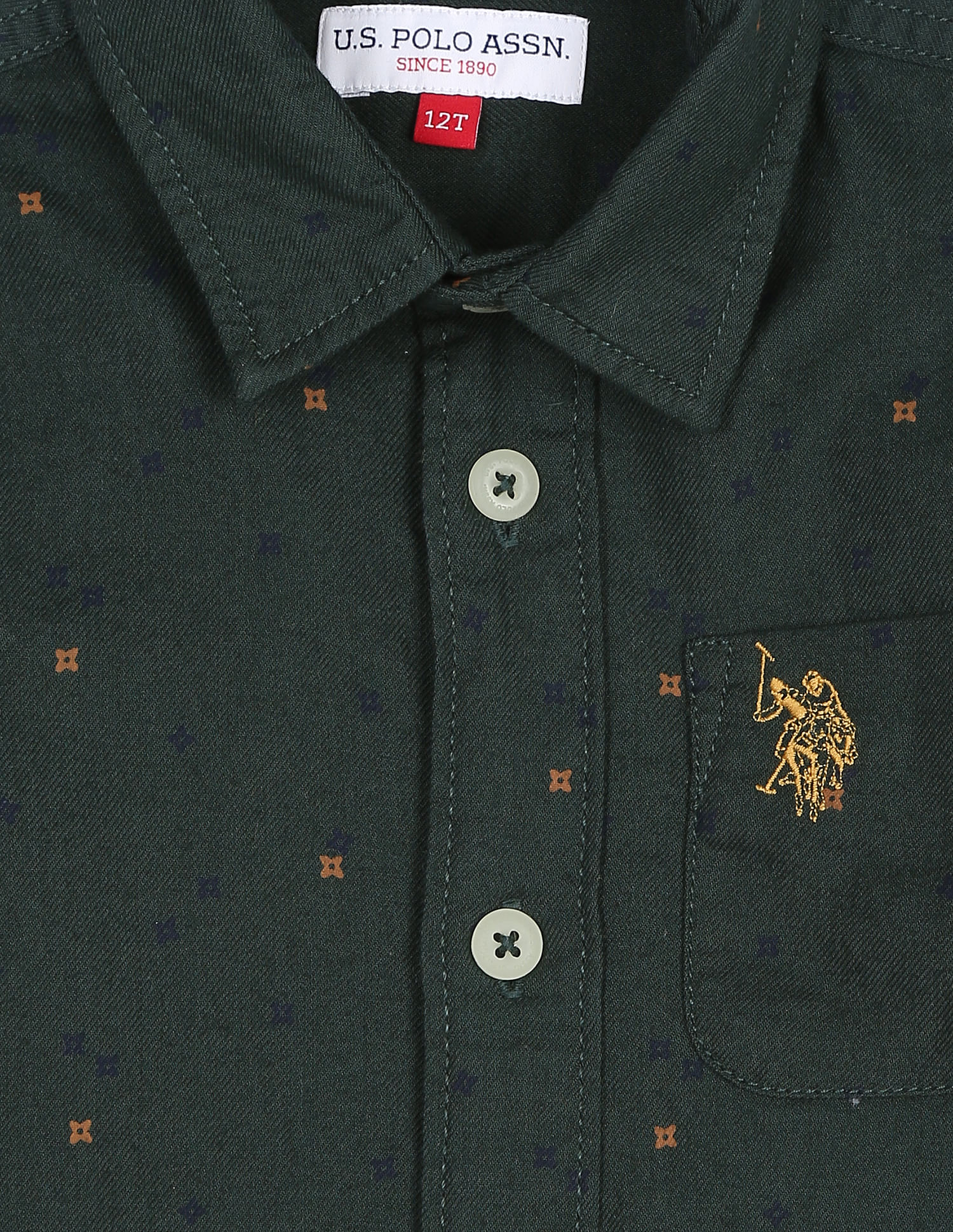 U.S. Polo Assn. Kids Boys Geometric Print Twill Shirt