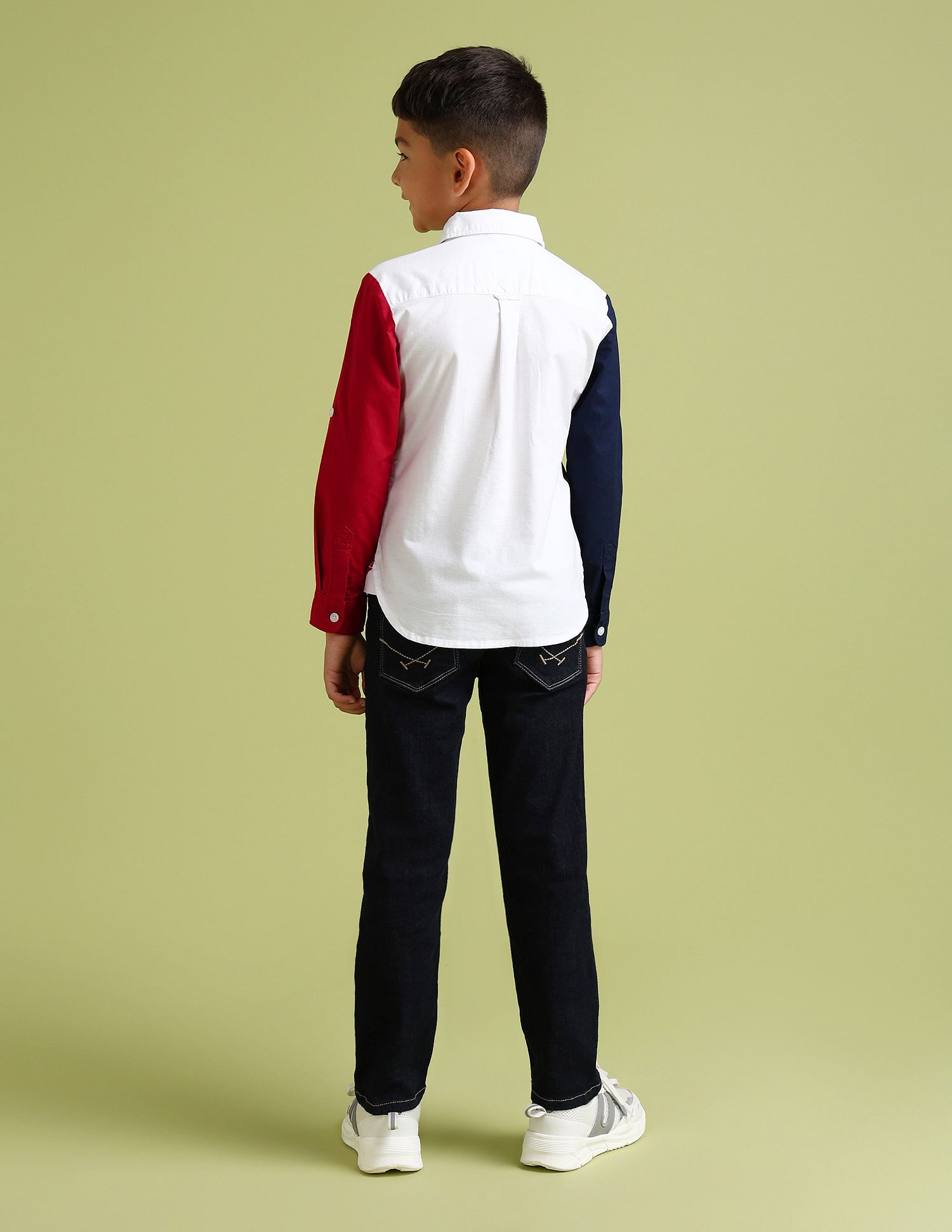 U.S. Polo Assn. Kids Boys Regular Fit Colour Blocked Shirt