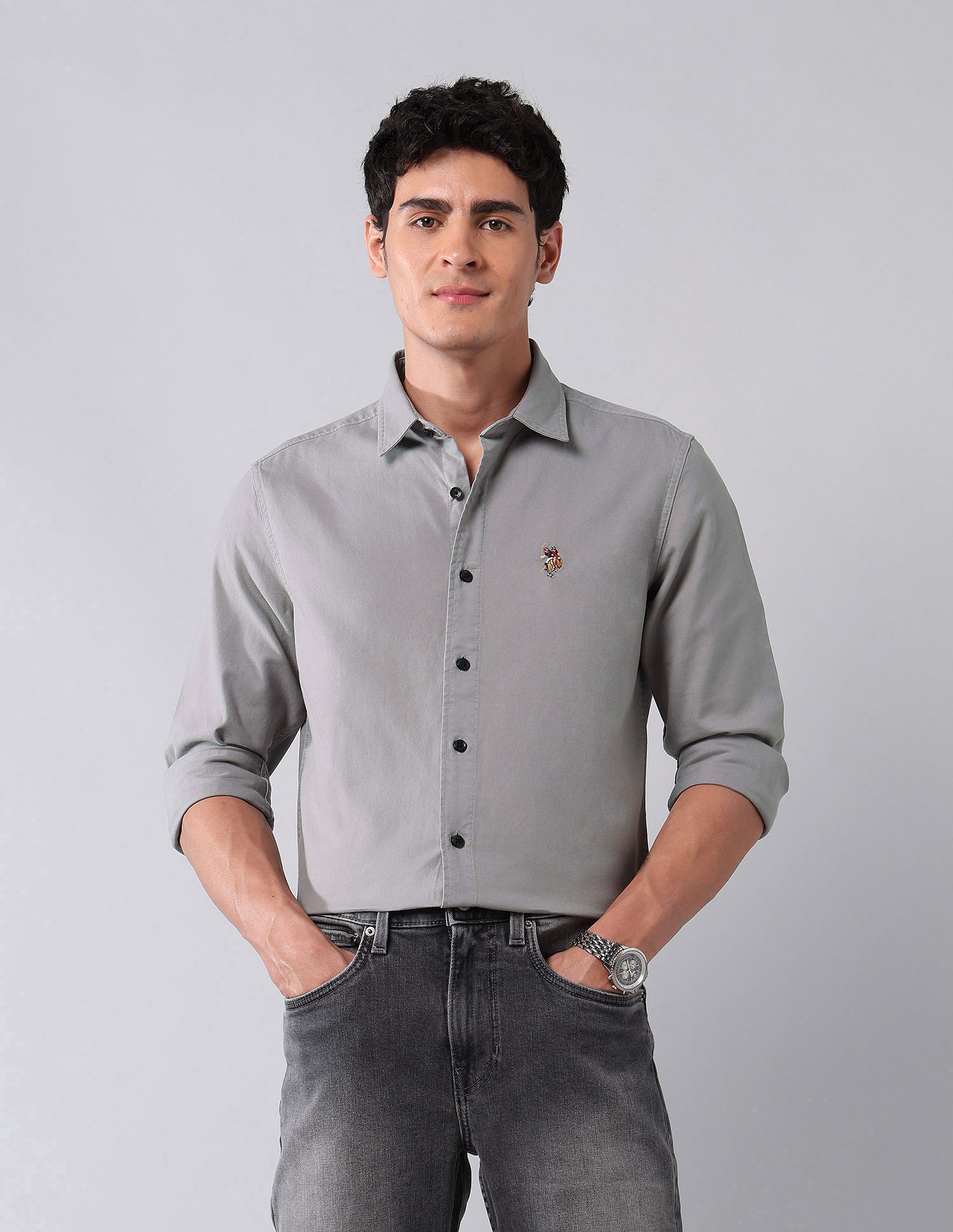U.S. Polo Assn. Denim Co. Pure Cotton Regular Fit Twill Shirt