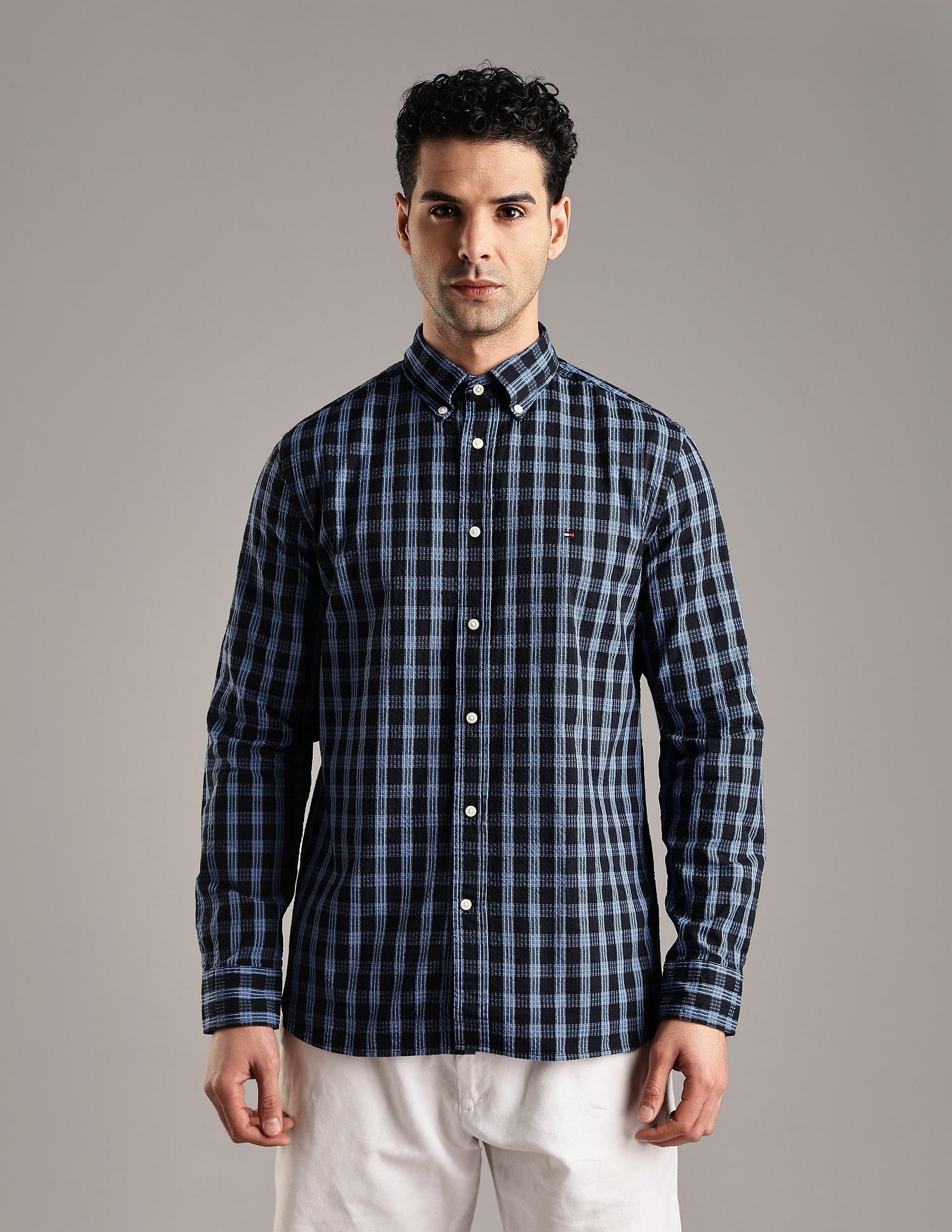 Tommy Hilfiger Checks Regular-Fit Cotton Shirt