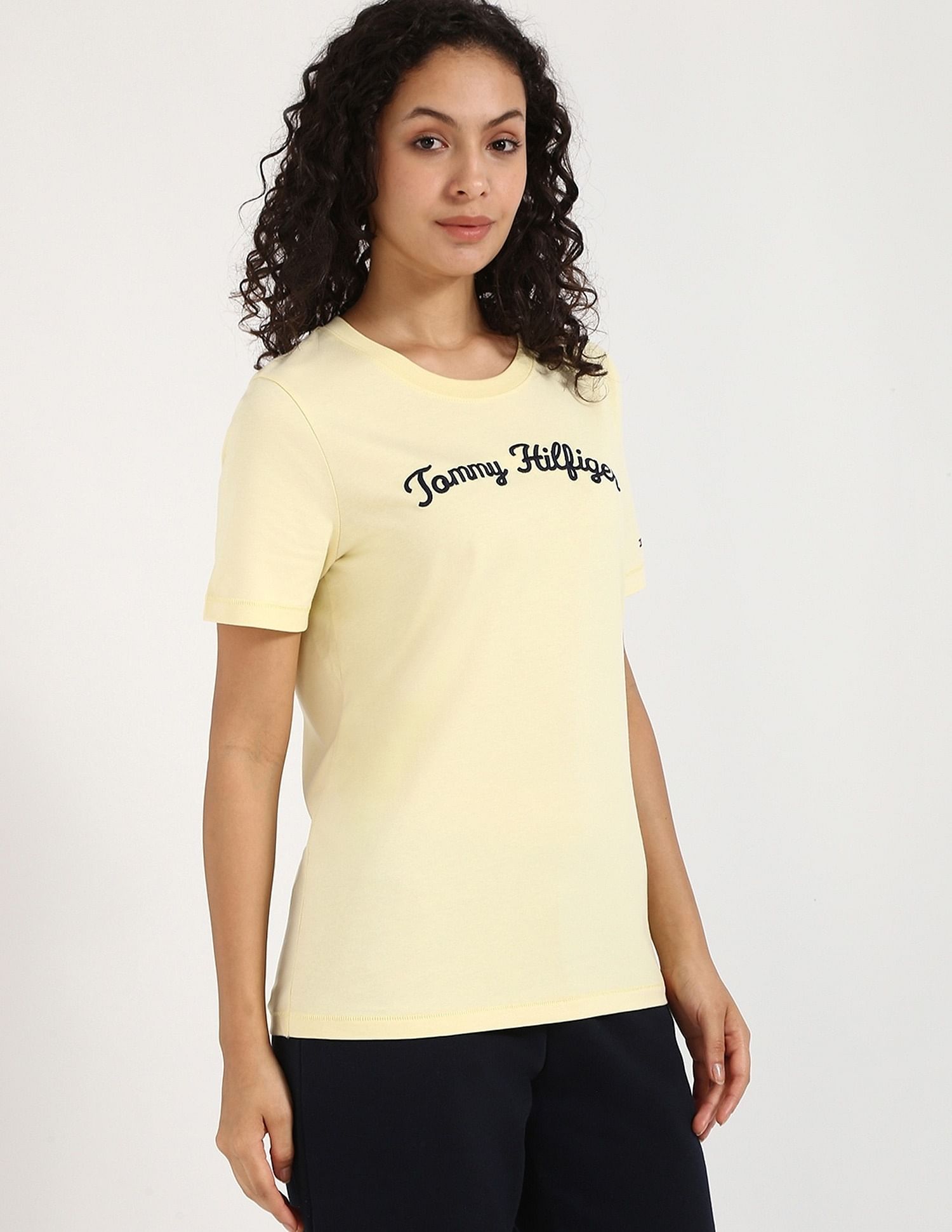 Tommy Hilfiger Womens Yellow Logo T-Shirt
