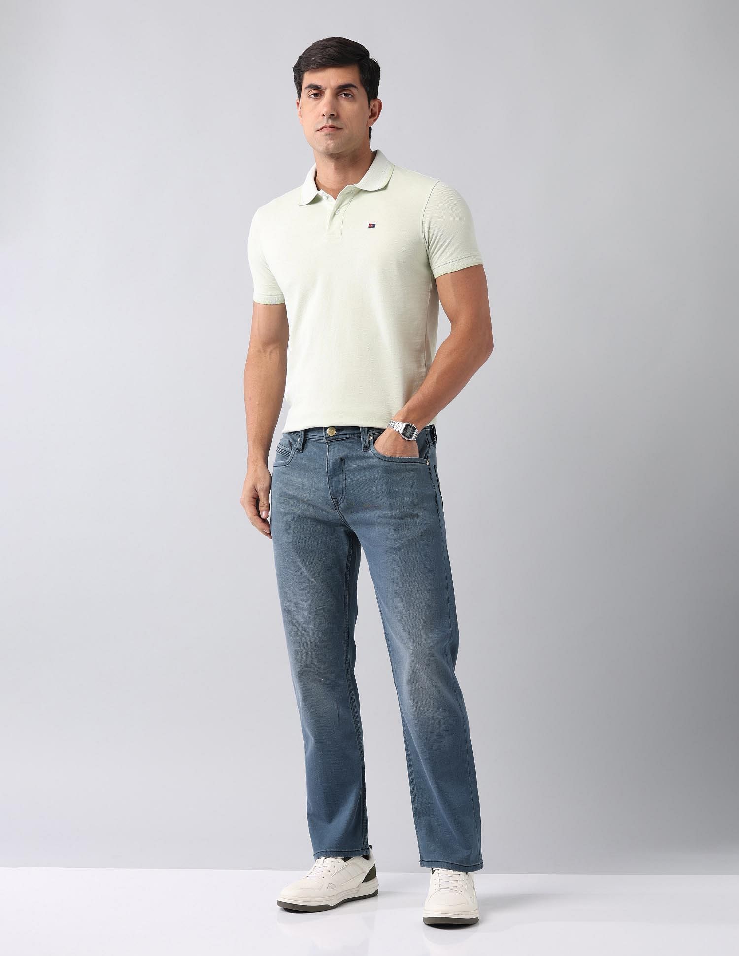 AD by Arvind Regular Fit Luxe Hypermove Jeans