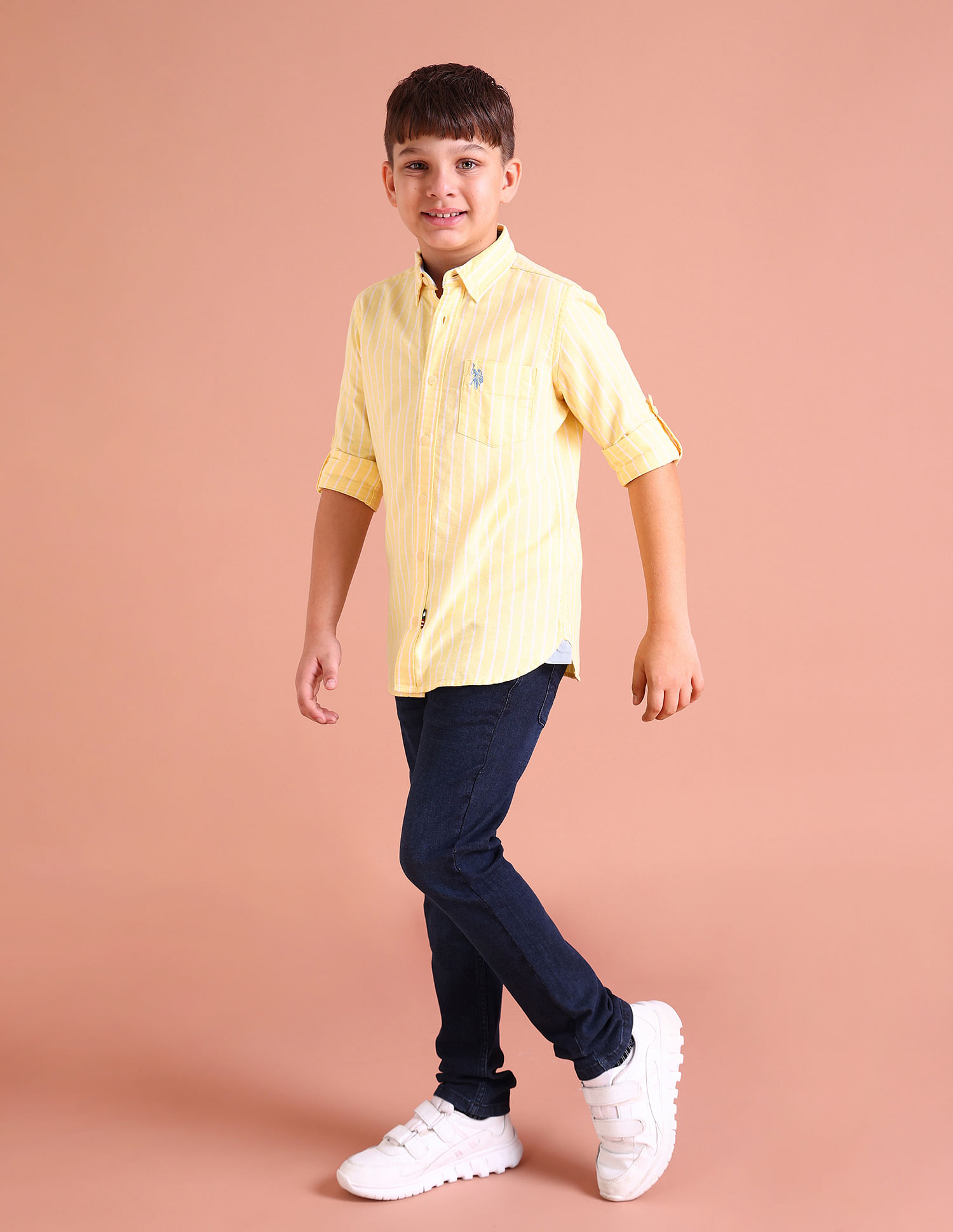 U.S. Polo Assn. Kids Boys Button Down Striped Shirt