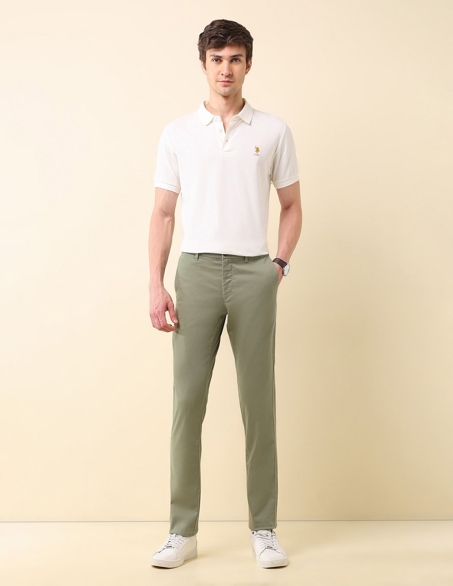 U.S. Polo Assn. Mid Rise Denver Slim Fit Trousers