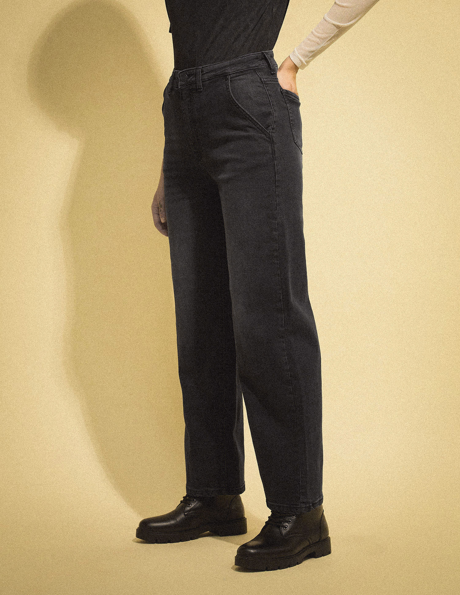 Flying Machine Women K-Street X Wide Leg Fit Cross Pocket Jeans