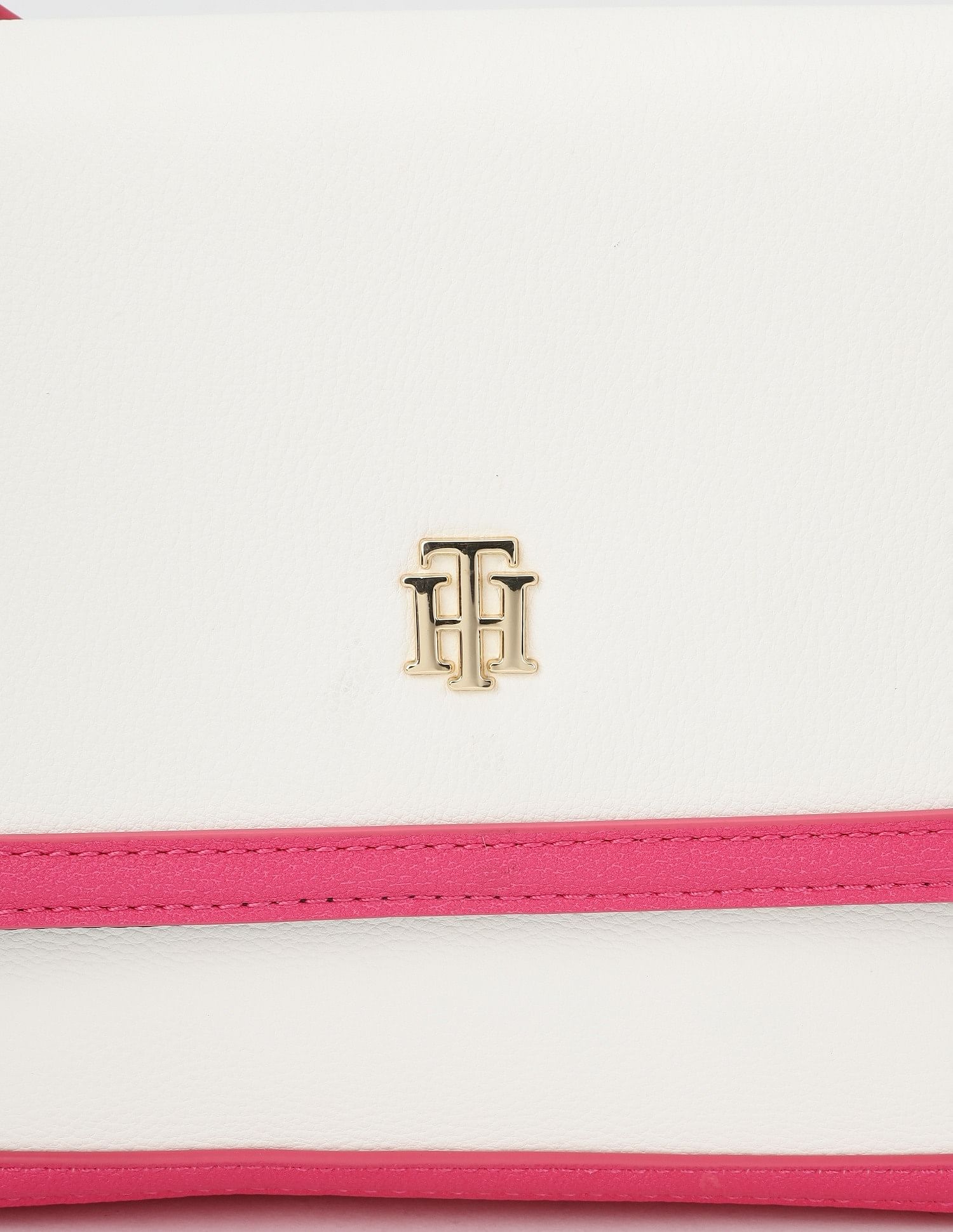 Tommy Hilfiger Solid Pink Pu Sling Bag