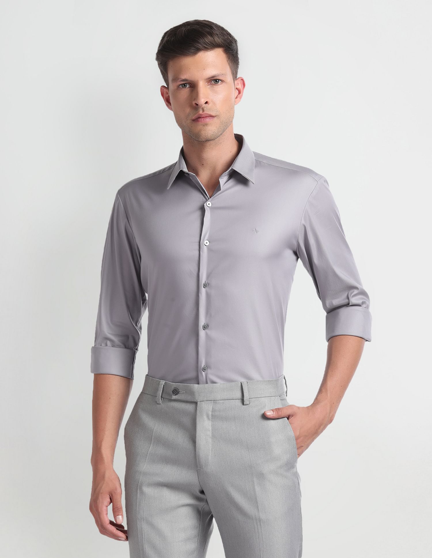 Arrow Newyork Cotton Nylon Slim Fit Shirt