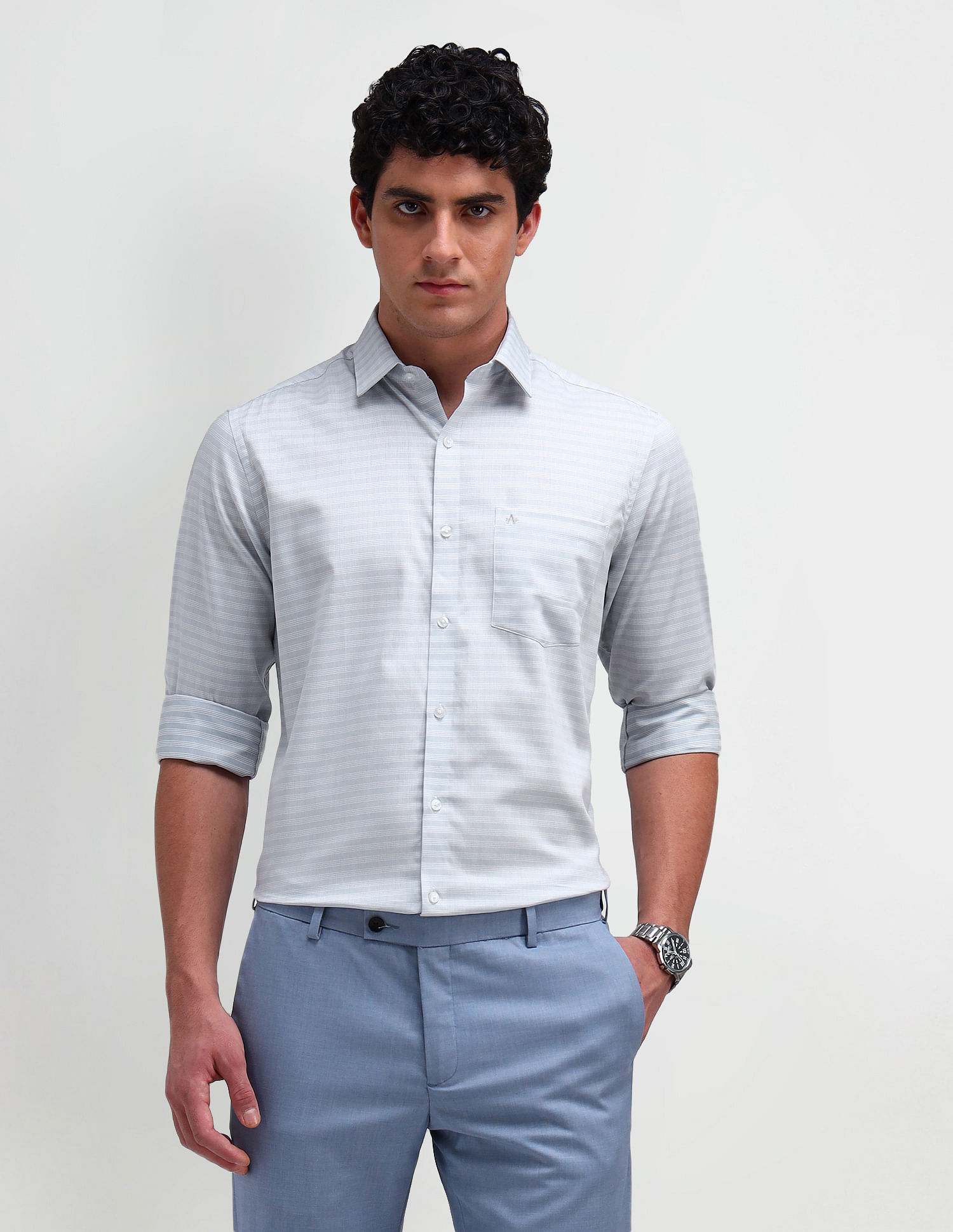 Arrow Horizontal Striped Dobby Shirt