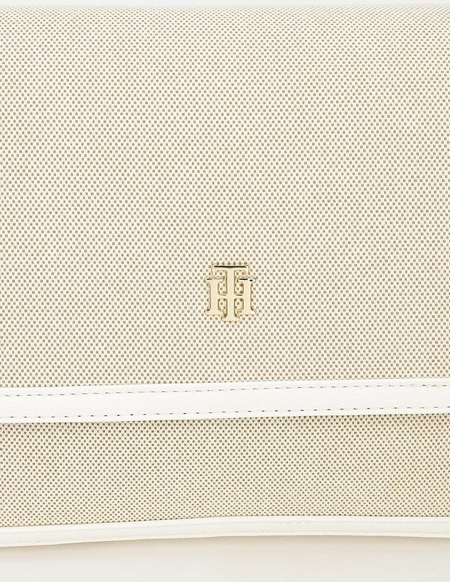 Tommy Hilfiger Solid White Polyester Hand Bags
