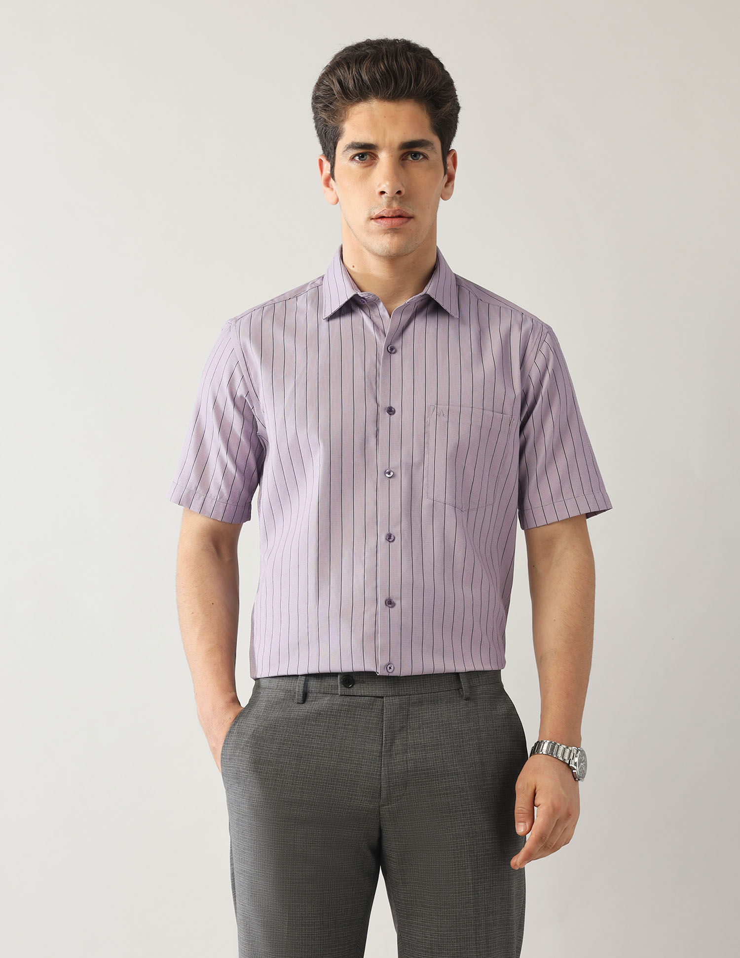 Arrow Vertical Striped Liberty Classic Fit Shirt