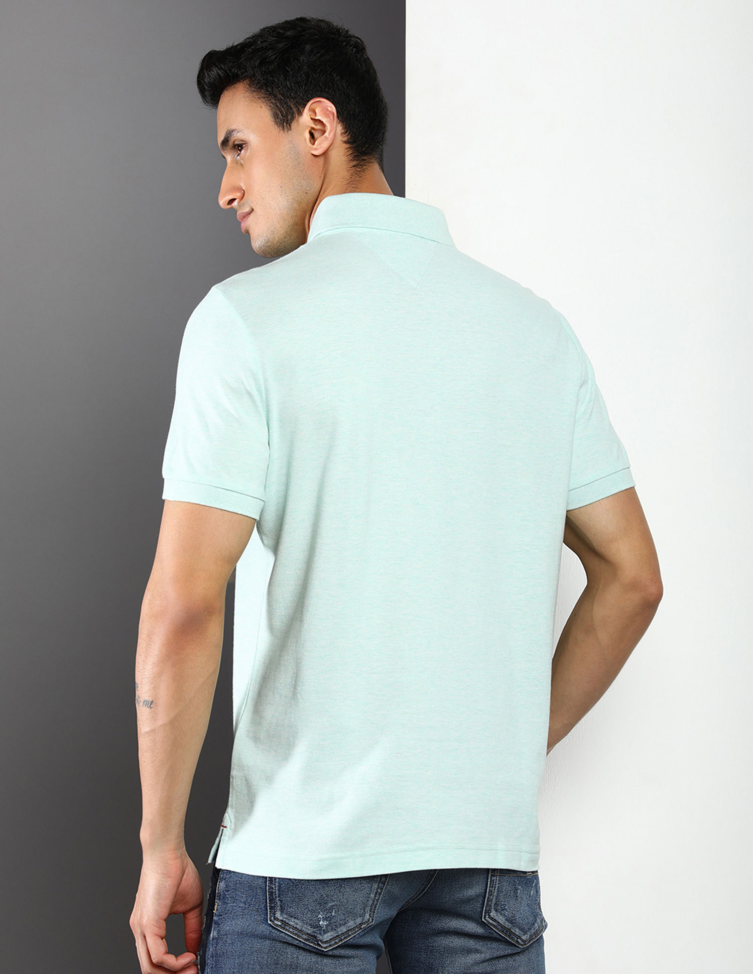 Tommy Hilfiger Regular Fit Heathered Polo Shirt