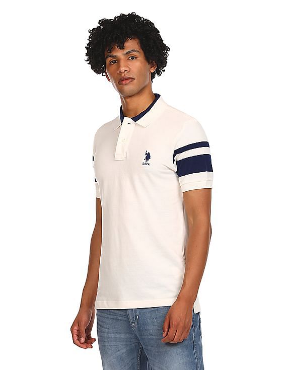 mens off white polo shirt