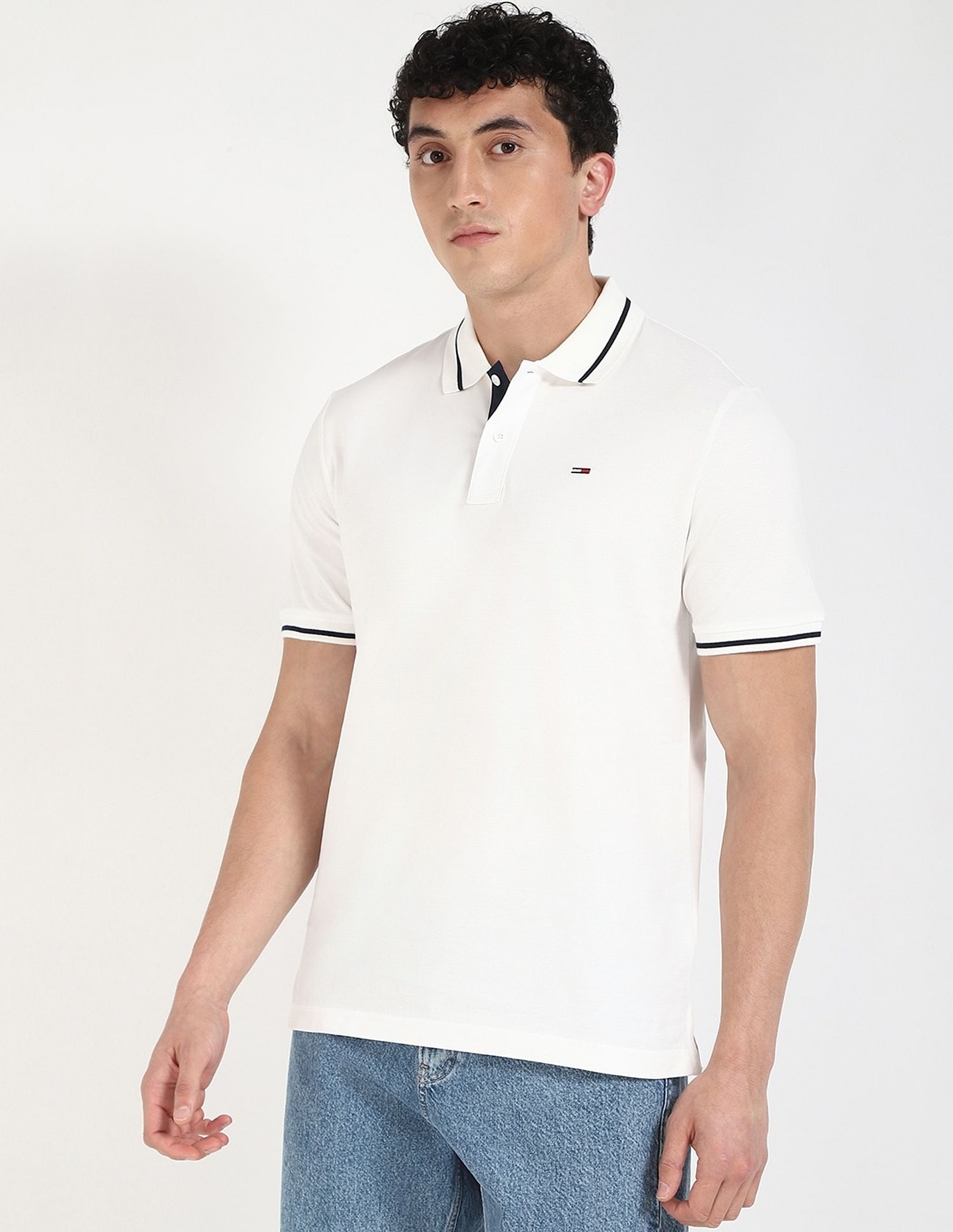 Tommy Hilfiger Solid Regular-Fit Cotton Polo Shirt