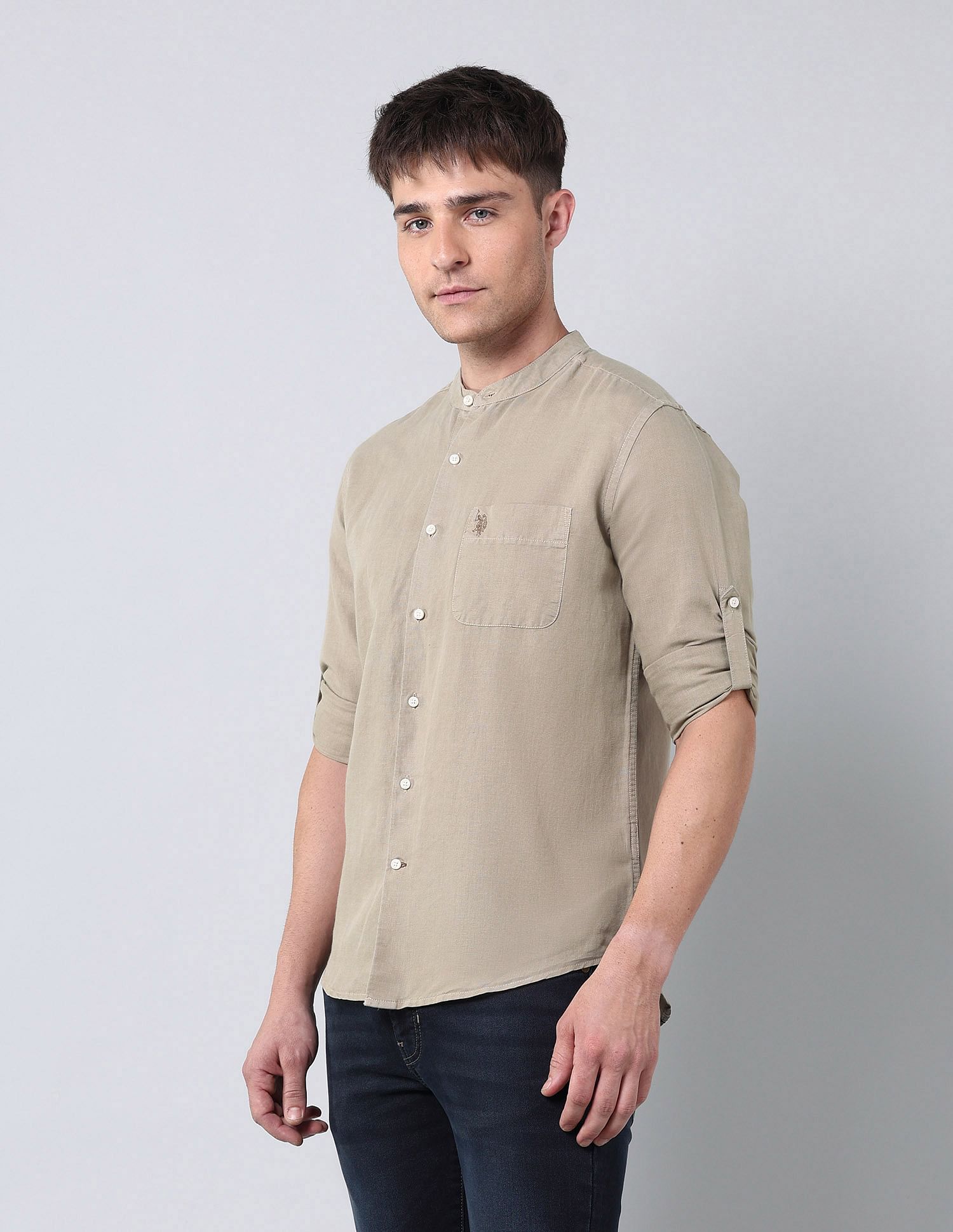 U.S. Polo Assn. Denim Co. Solid Regular Fit Poplin Shirt