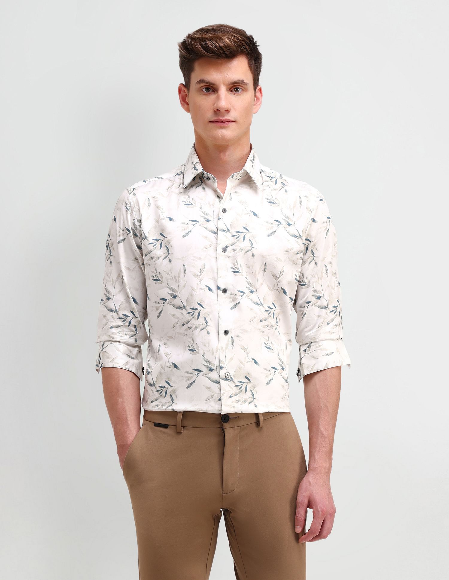Arrow Newyork Slim Fit All-Over Pattern Shirt