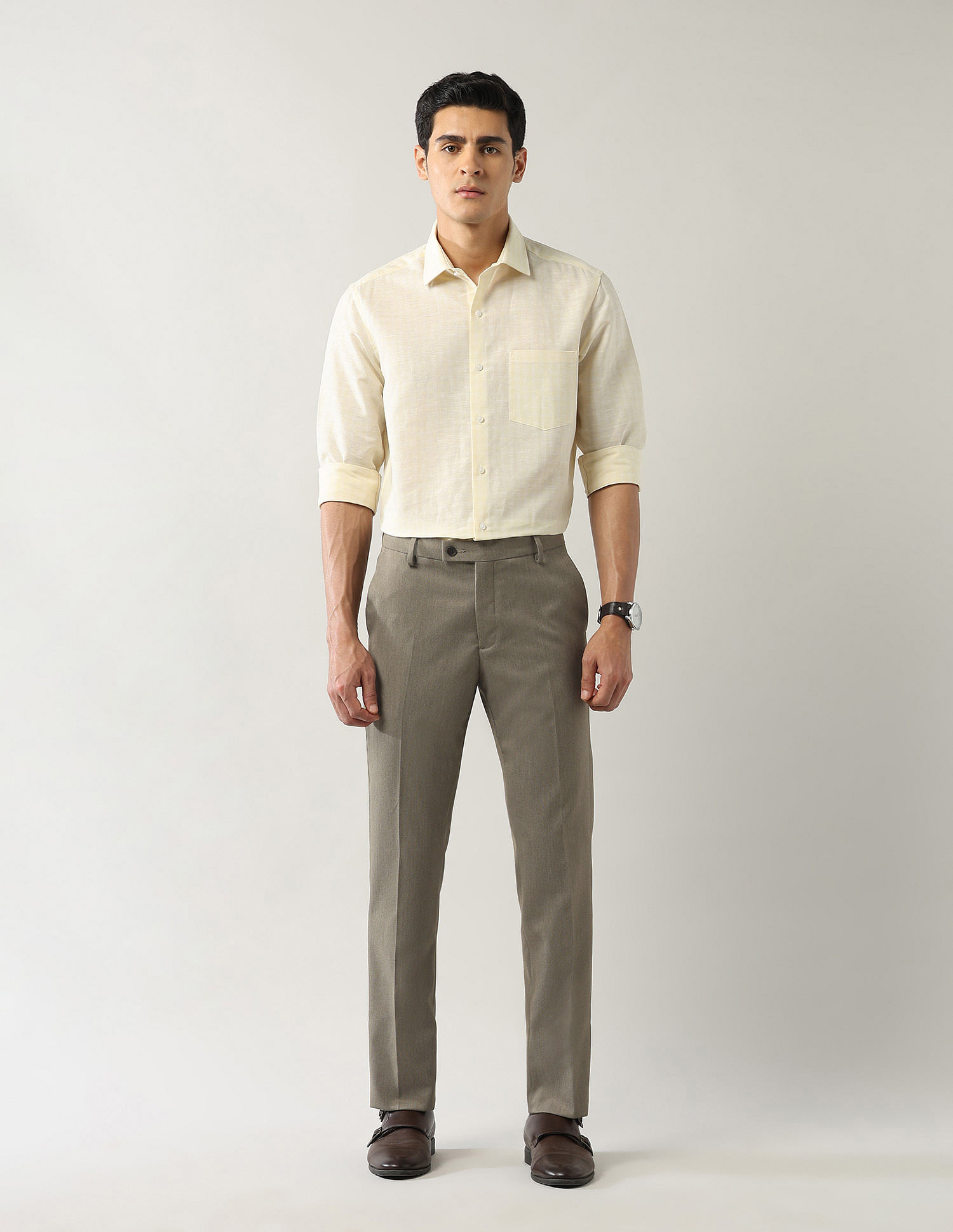 Arrow Solid Smartflex Dobby Trousers