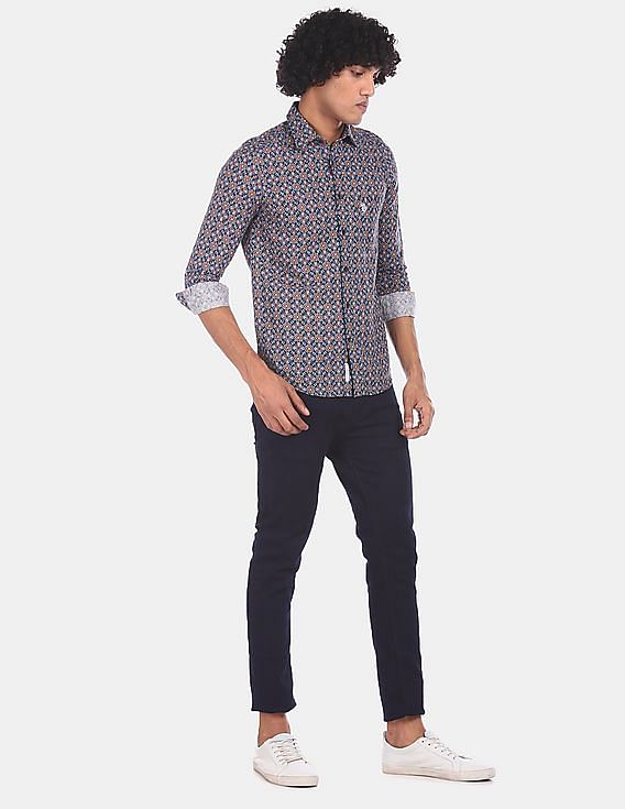 U.S. Polo Assn. Spread Collar Printed Casual Shirt