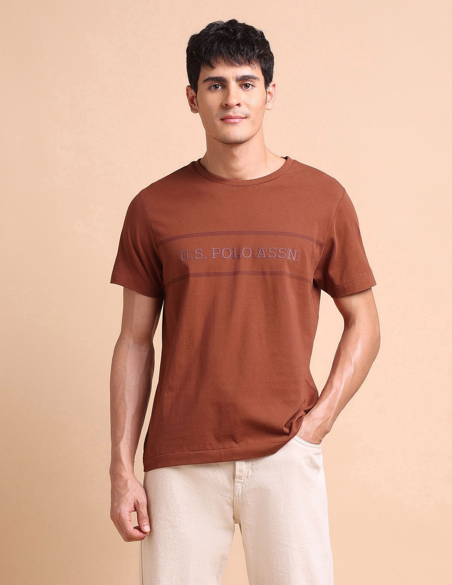 U.S. Polo Assn. Brand Embossed Slim Fit T-Shirt