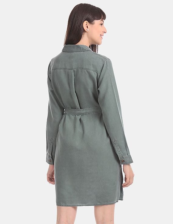Buy GAP Women Green Long Sleeve Shirt Dress - NNNOW.com Buy GAP Women Green Long Sleeve Shirt Dress - NNNOW.com