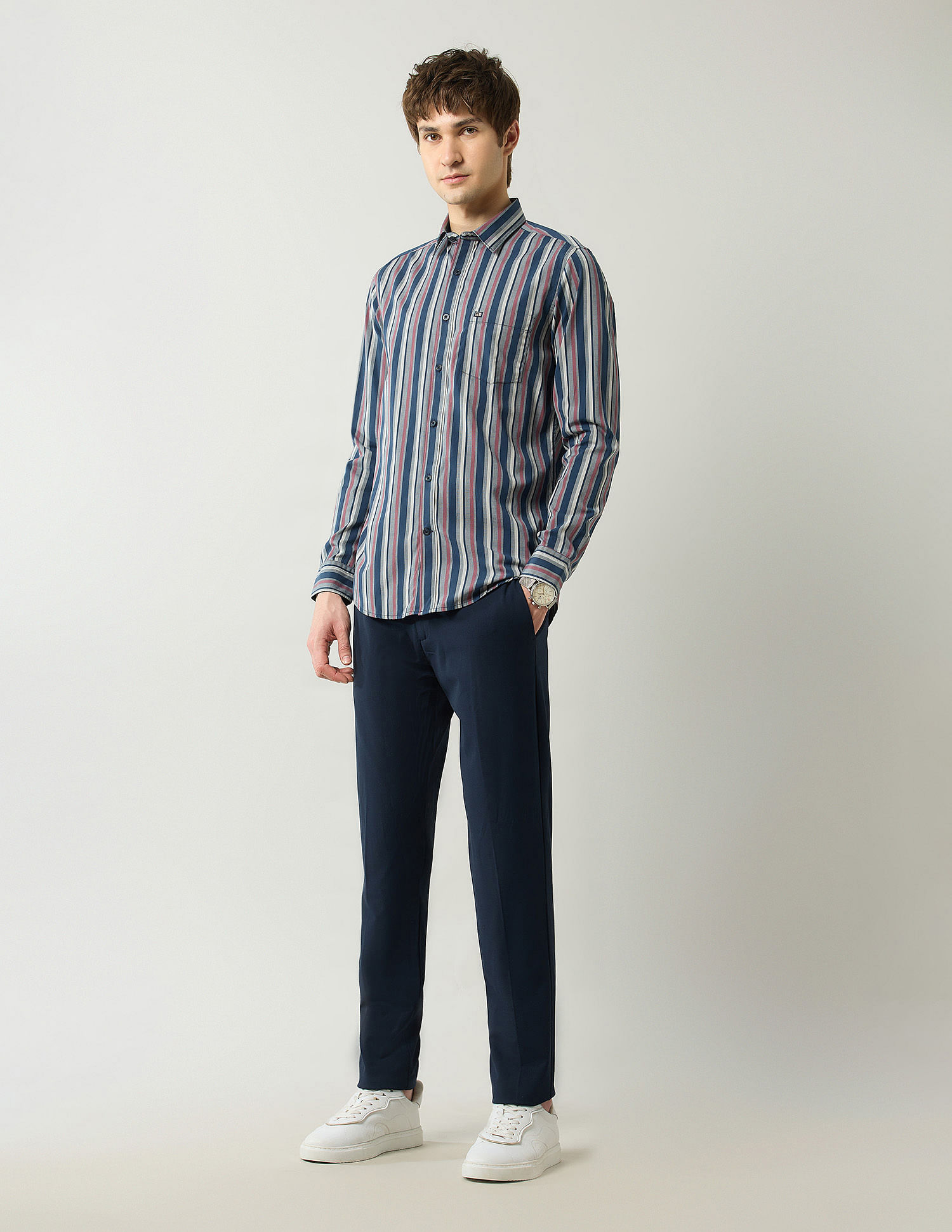 Arrow Sport Vertical Striped Slim Fit Shirt