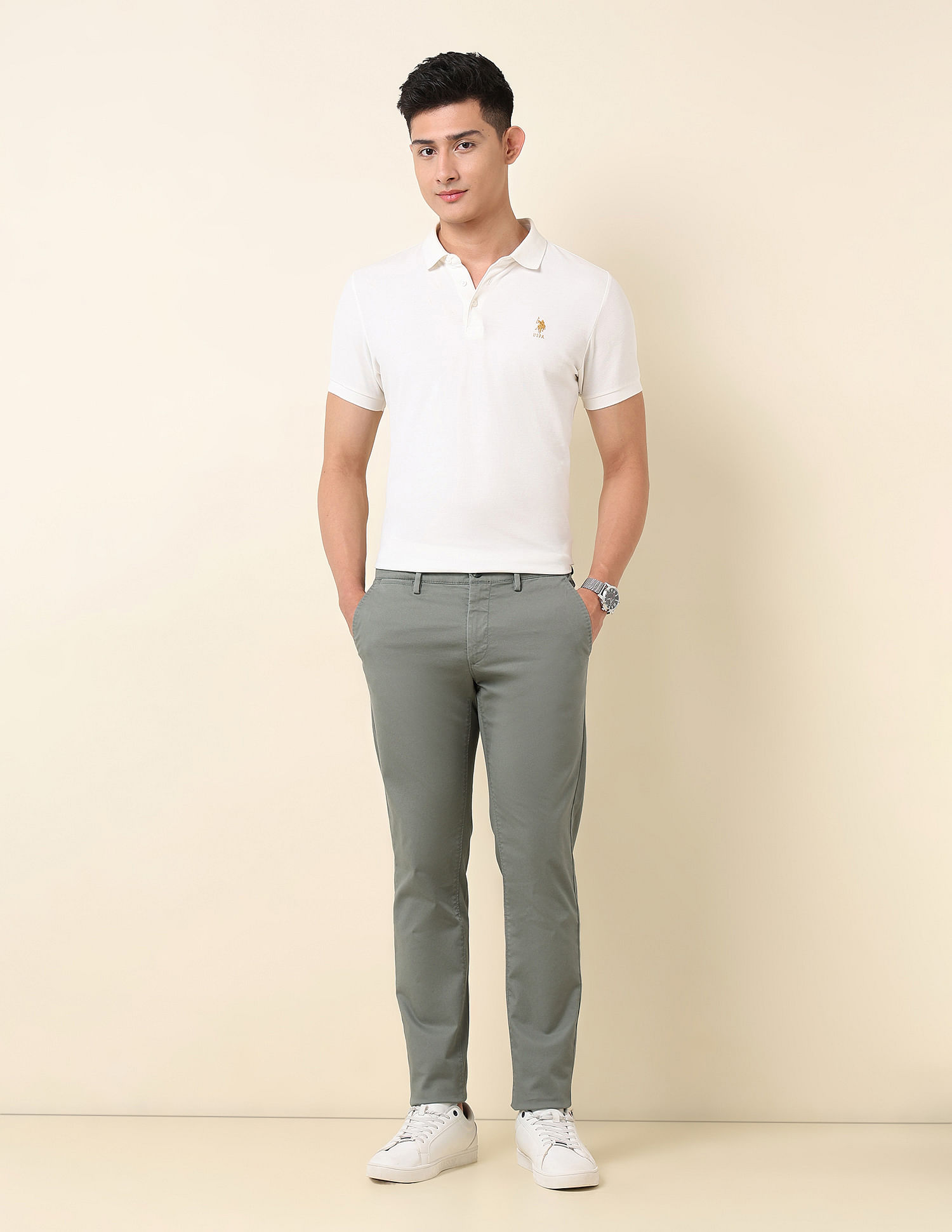 U.S. Polo Assn. Dobby Austin Slim Fit Trousers