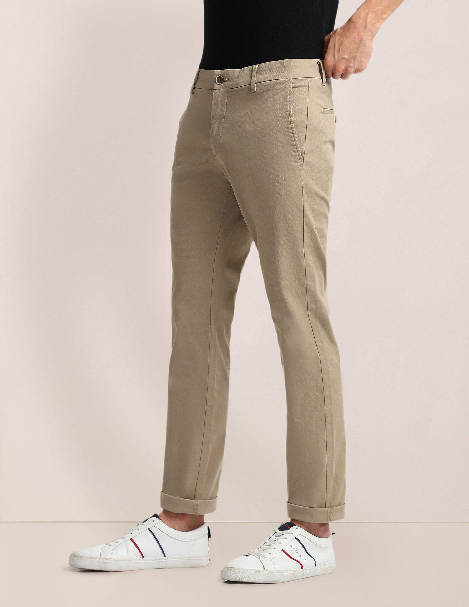 U.S. Polo Assn. Slim Straight Fit Dobby Trousers