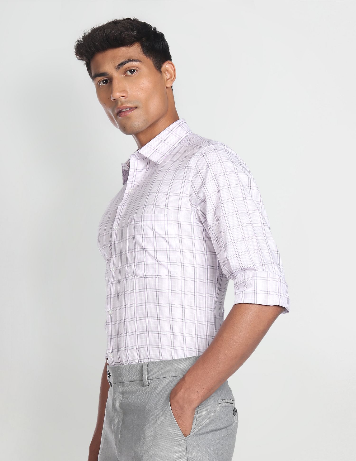 Arrow Tartan Check Twill Formal Shirt