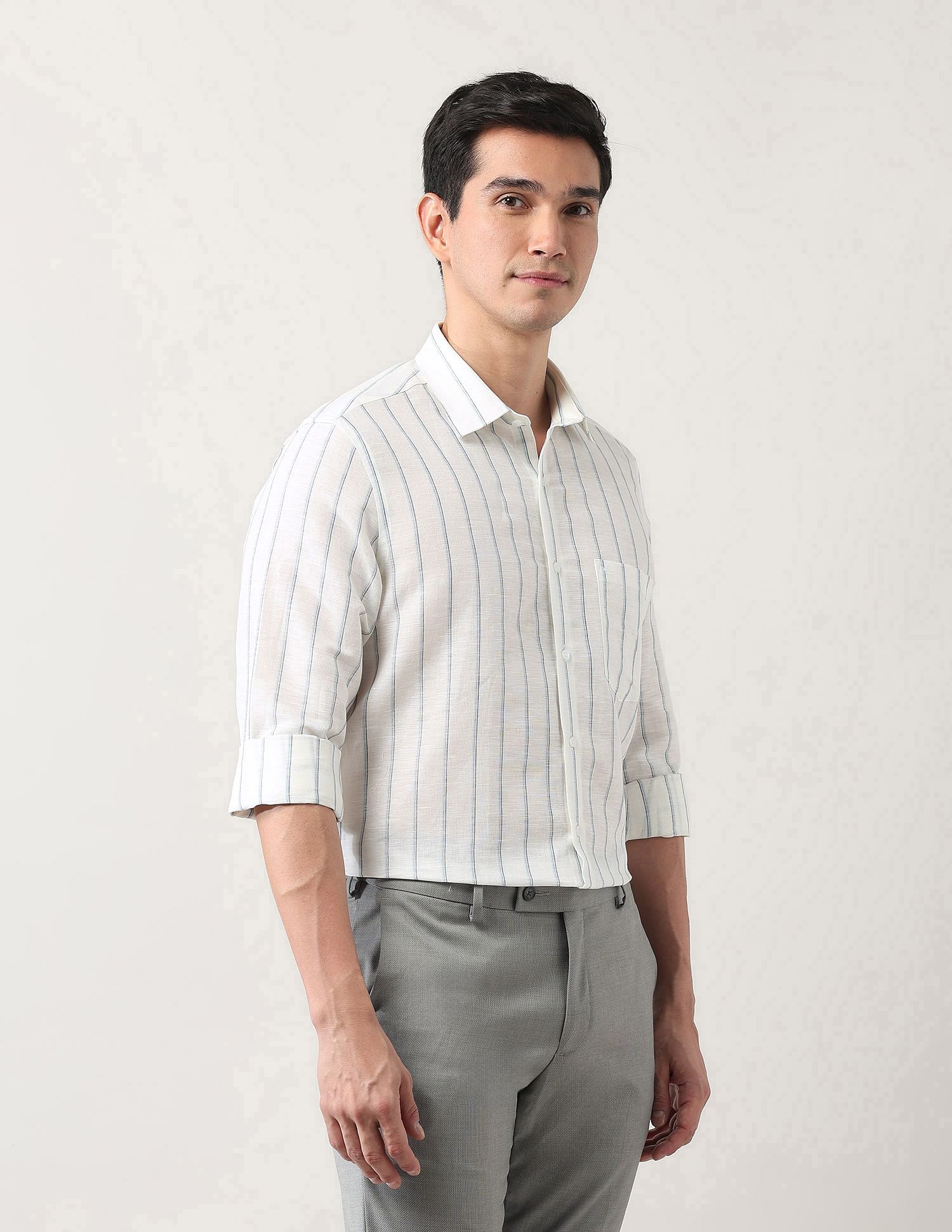 Arrow Vertical Striped Liberty Classic Fit Shirt