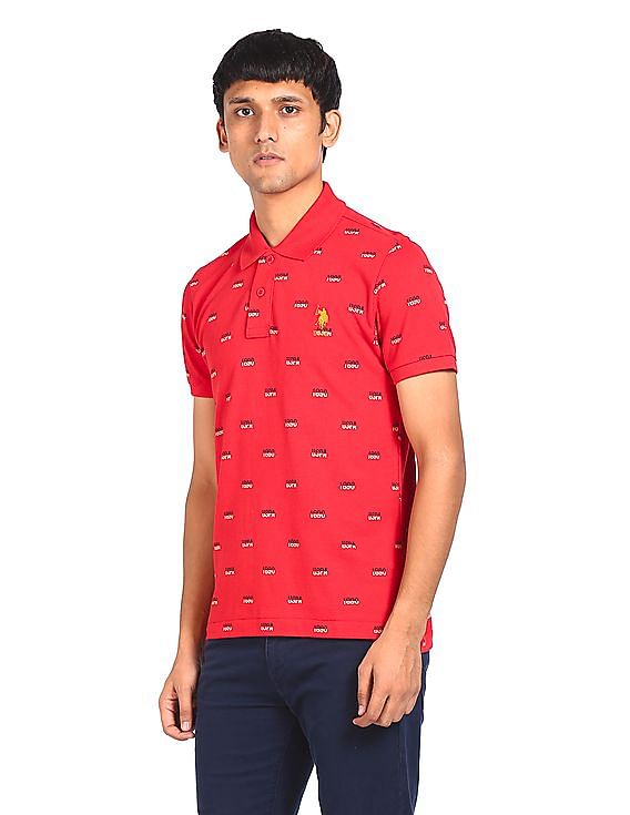 U.S. Polo Assn. Cotton Brand Print Polo Shirt