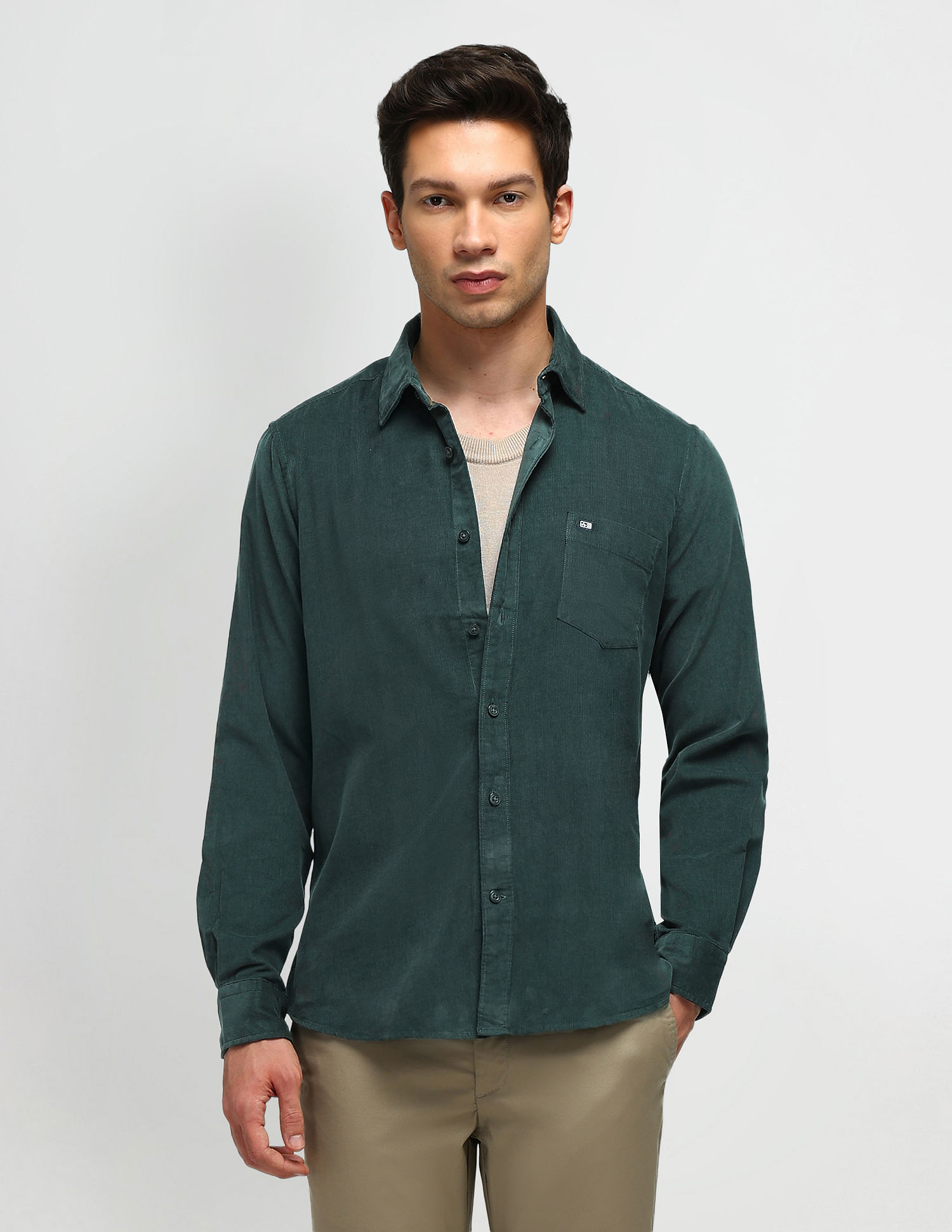 Arrow Sport Tailored Fit Lightweight Corduroy Shirt