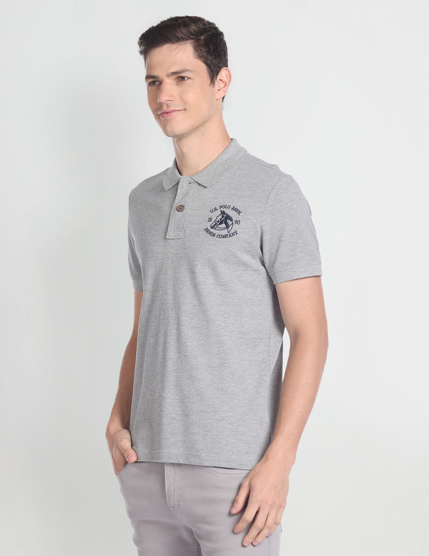 U.S. Polo Assn. Denim Co. Solid Muscle Fit Polo Shirt
