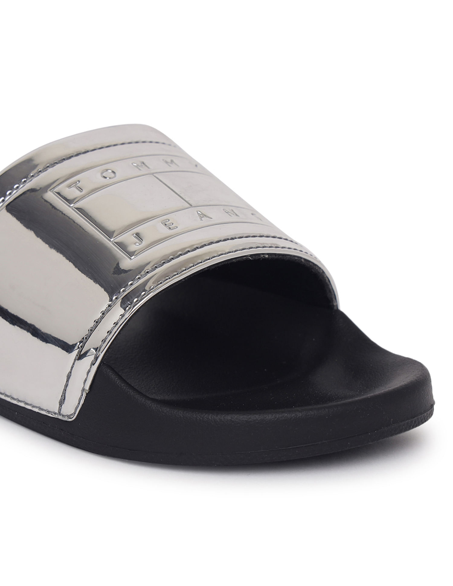 Buy Tommy Hilfiger Women Colour Block Metallic Pool Slides NNNOW