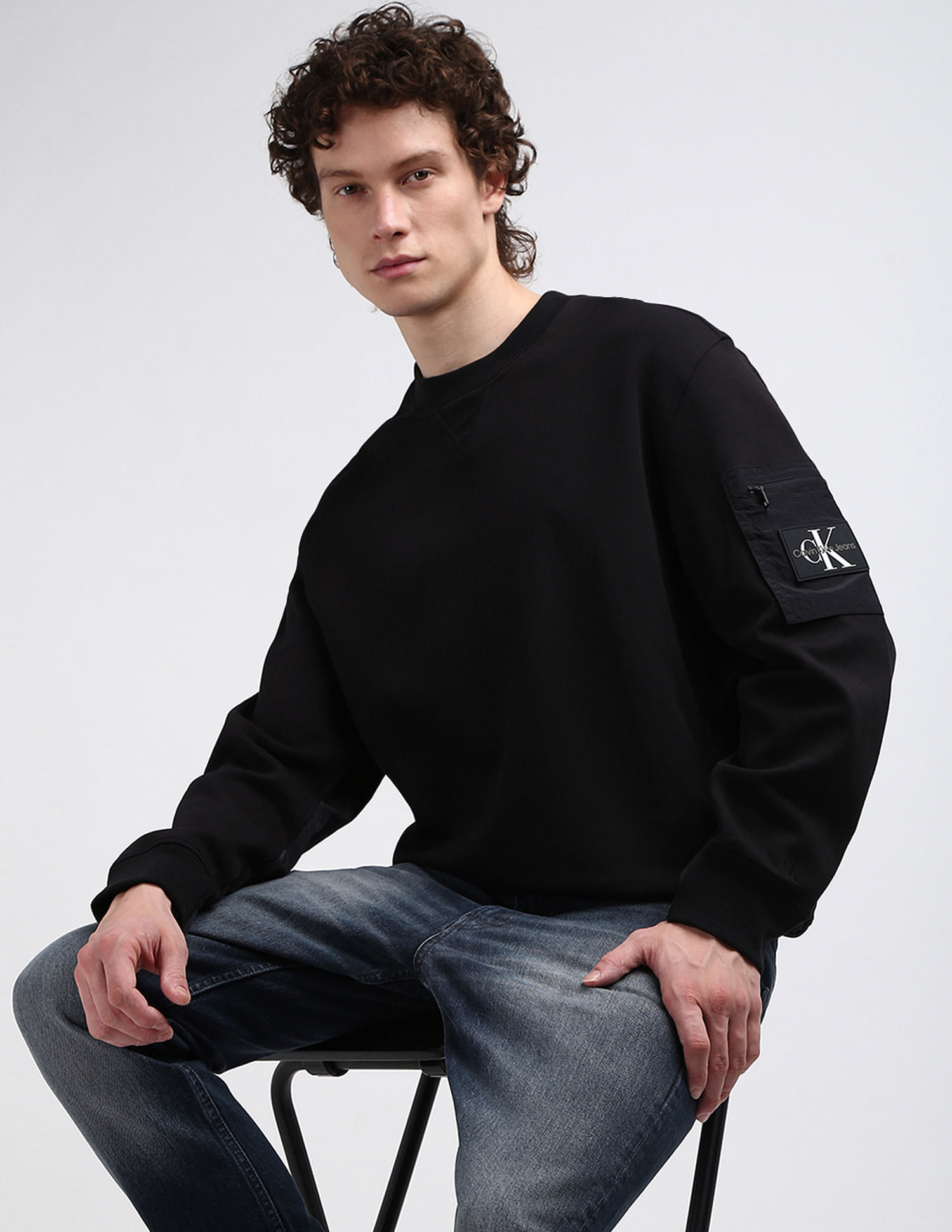 Calvin Klein Ripstop Panel Crew Neck Sweatshirt