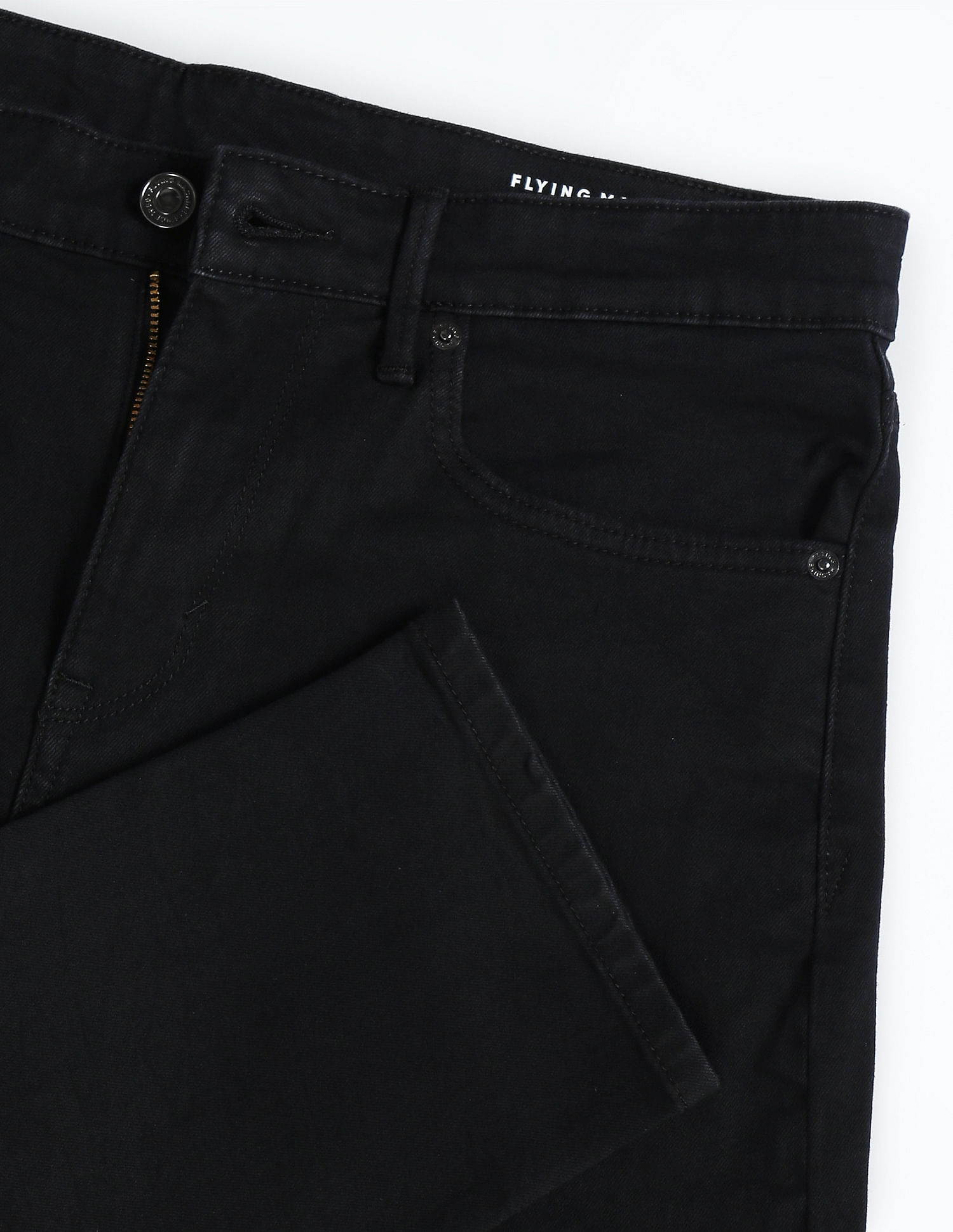 Flying Machine Mid Rise Slash Slim Tapered Jeans