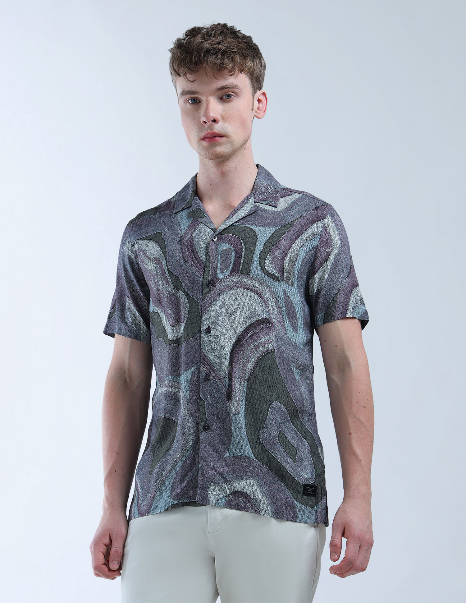 Flying Machine Abstract Printed Color Of Home Shirt