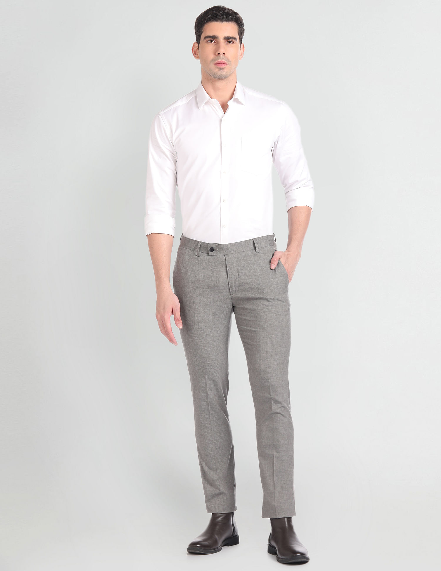 Buy Grey Formal Trousers Online in India at Best Price - Westside