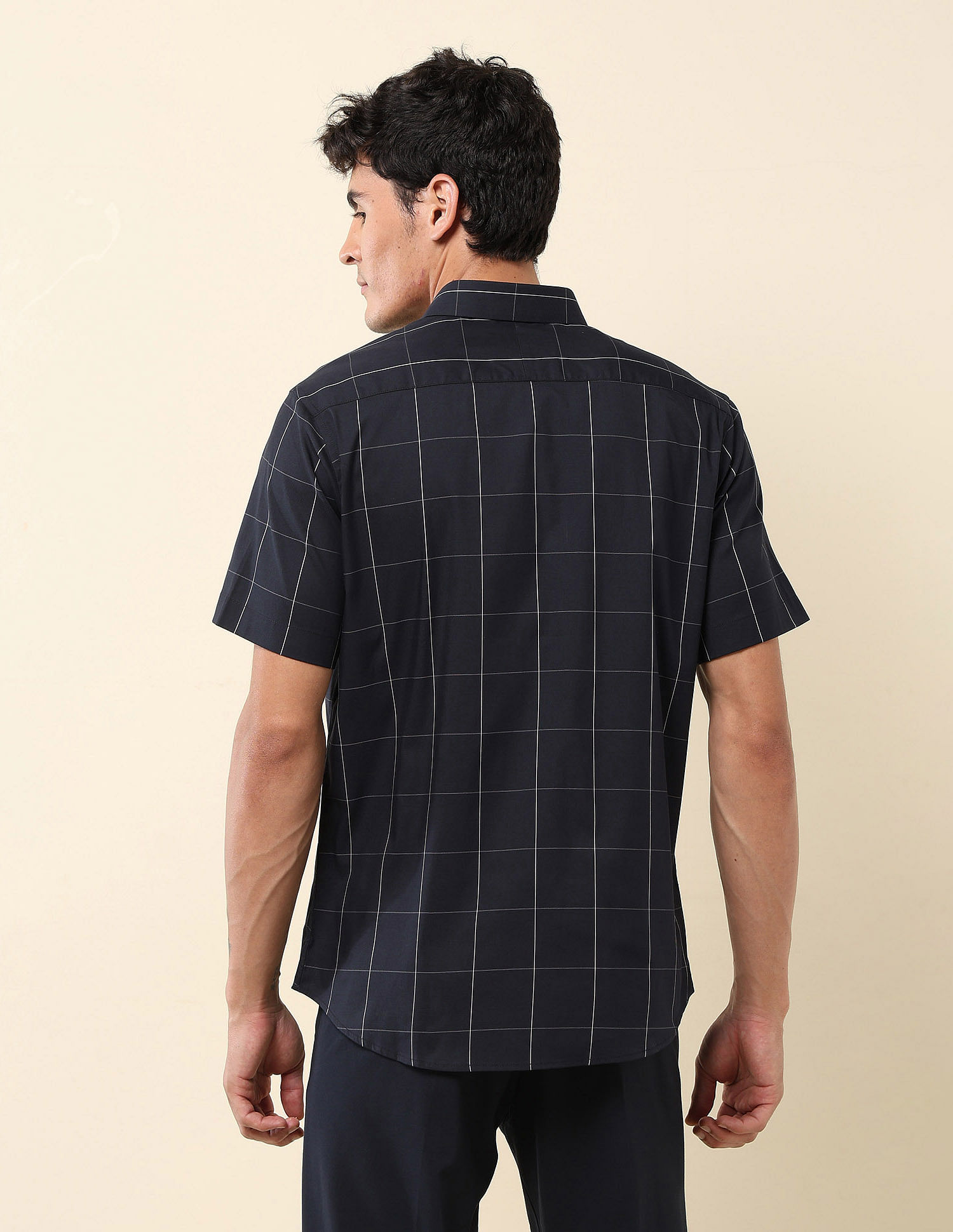 U.S. Polo Assn. Windowpane Checked Tailored Fit Shirt