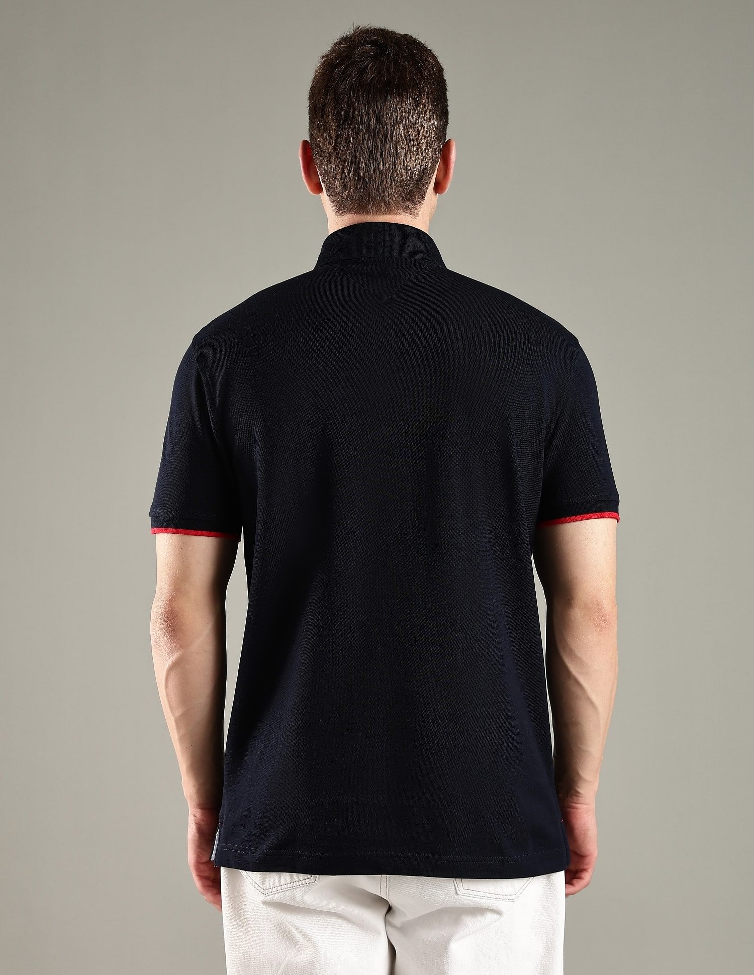 Tommy Hilfiger Solid Regular Fit Cotton Polo T-Shirt