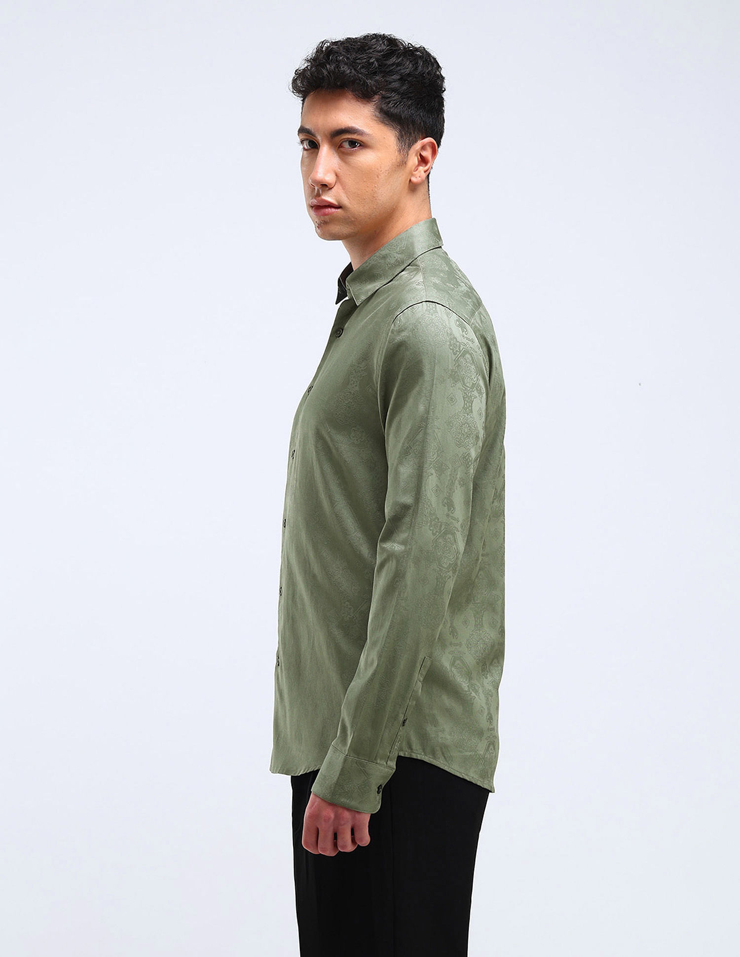 Flying Machine Slim Fit Jacquard Shirt